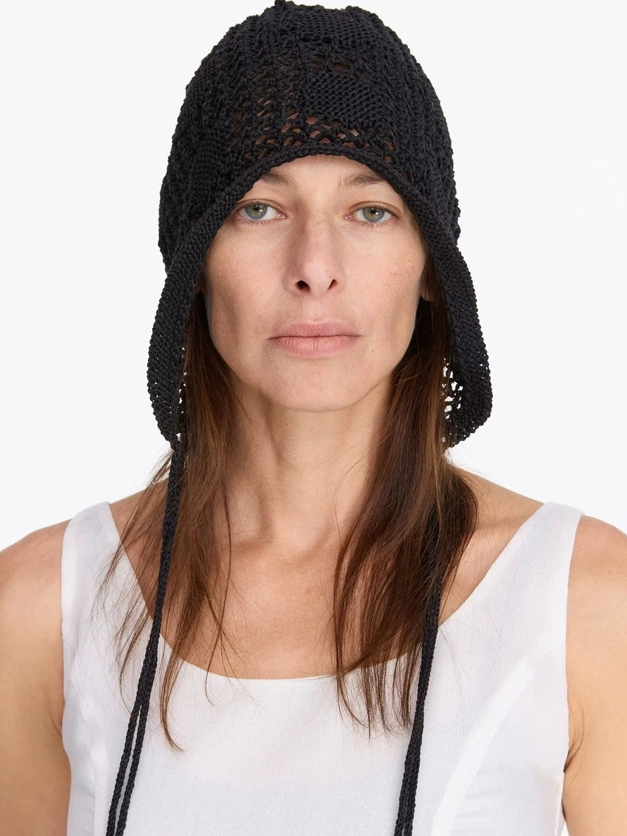 LYUOCHENG Knit Mesh Slouchy Beanie With Drawstring
