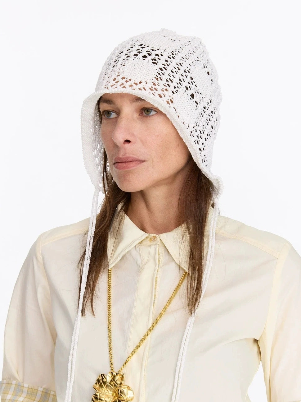 LYUOCHENG Knit Mesh Slouchy Beanie With Drawstring