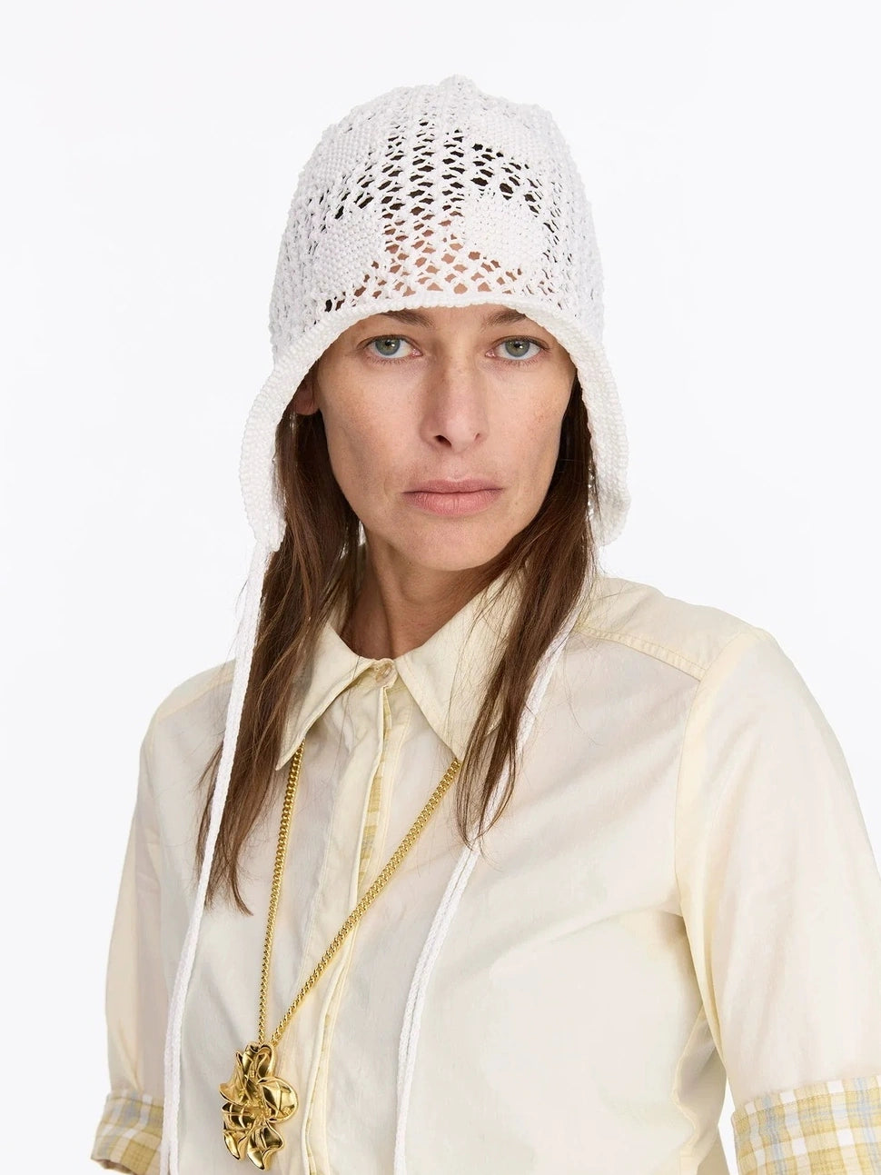 LYUOCHENG Knit Mesh Slouchy Beanie With Drawstring