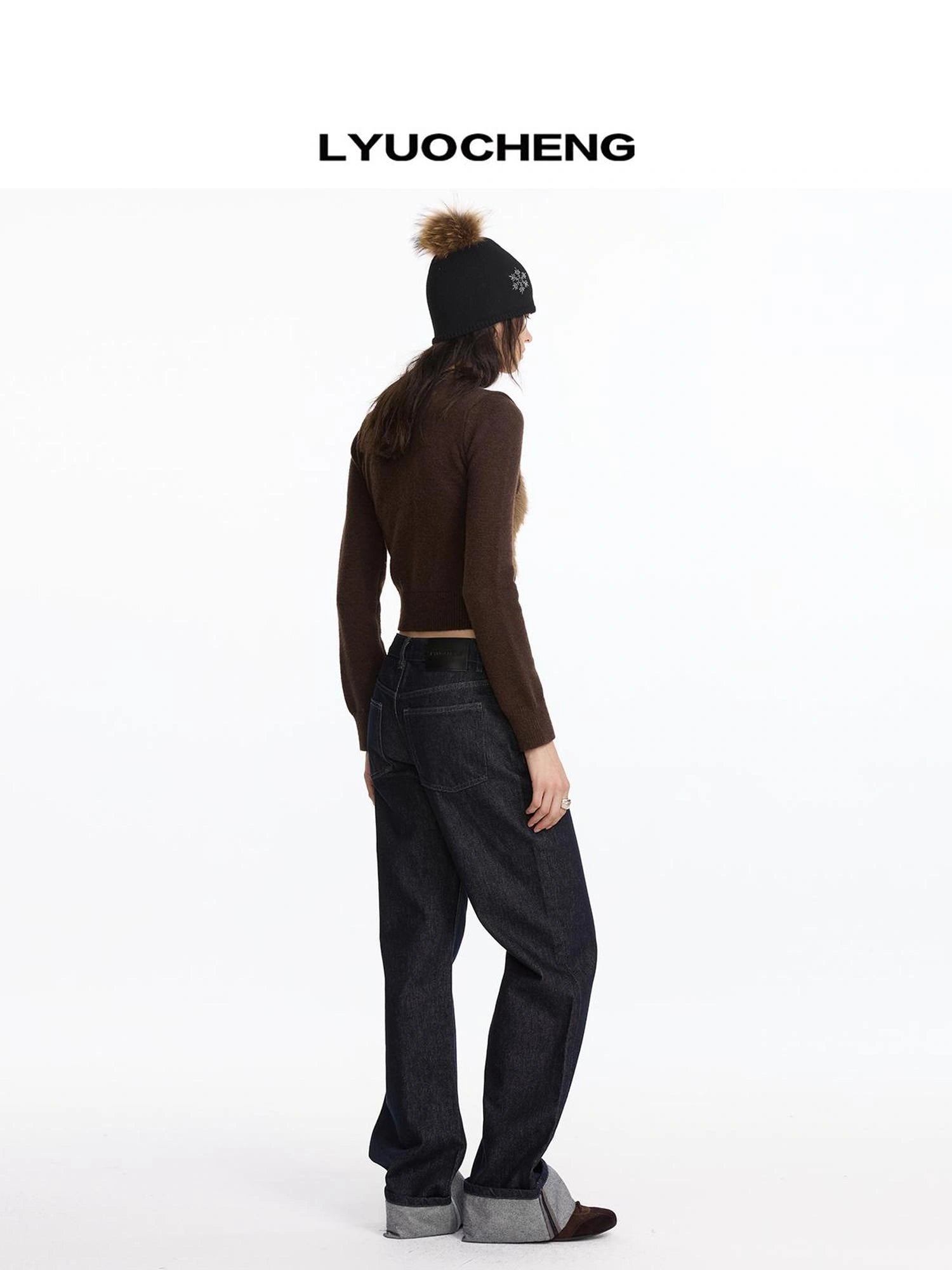 LYUOCHENG Long Haired Dachshund Knitted Cardigan