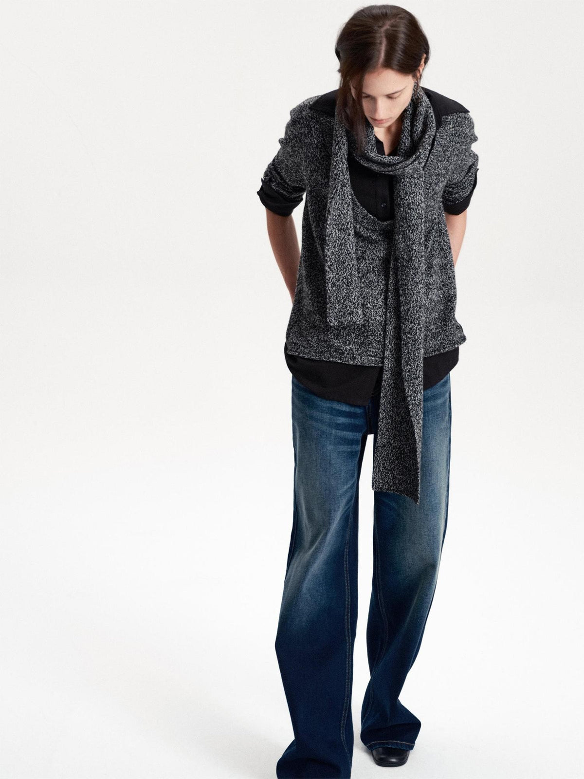 LYUOCHENG Long Rectangular Solid Wool Blend Women&