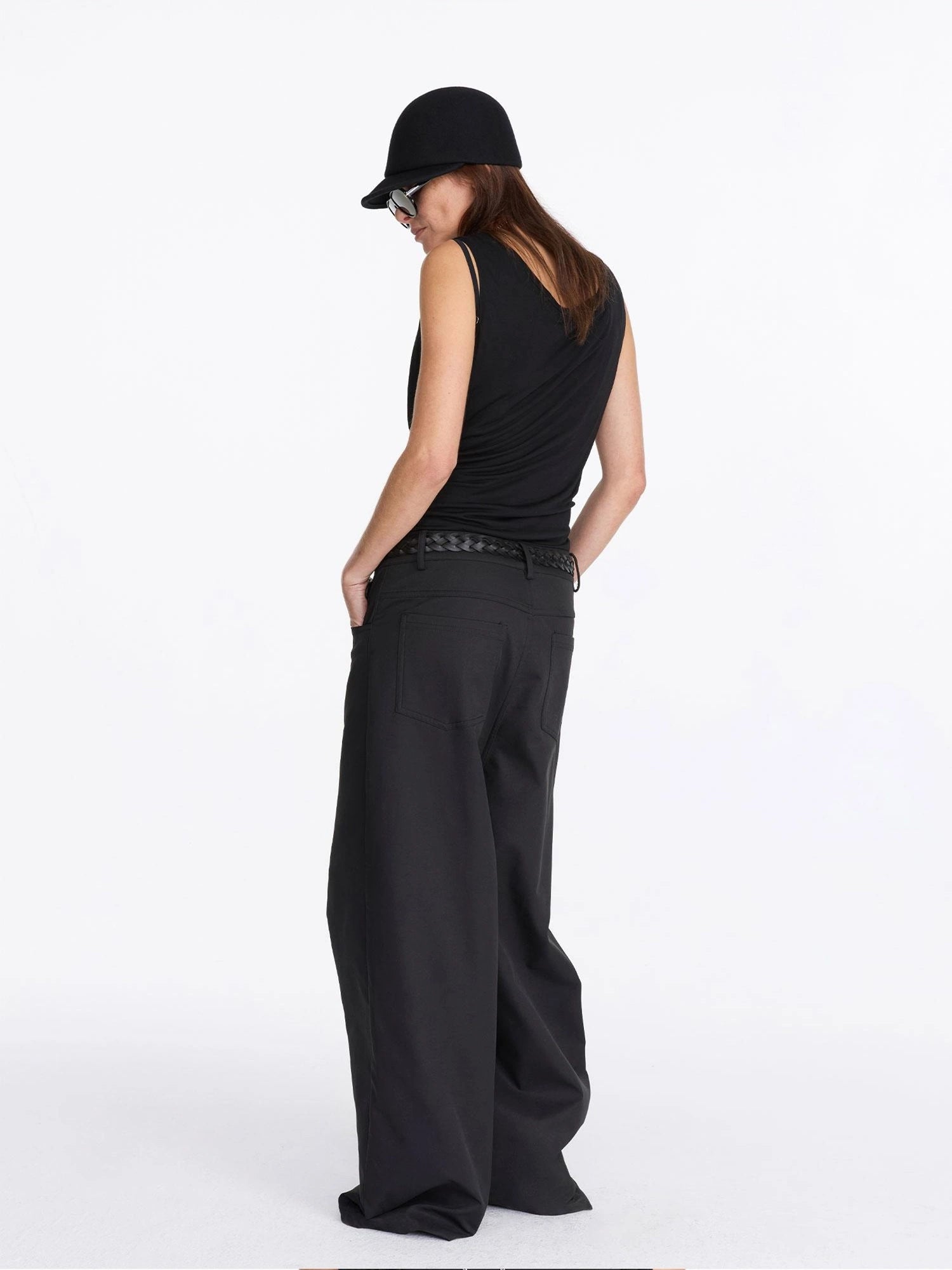 LYUOCHENG Loose Low Crotch Wide Leg Trousers