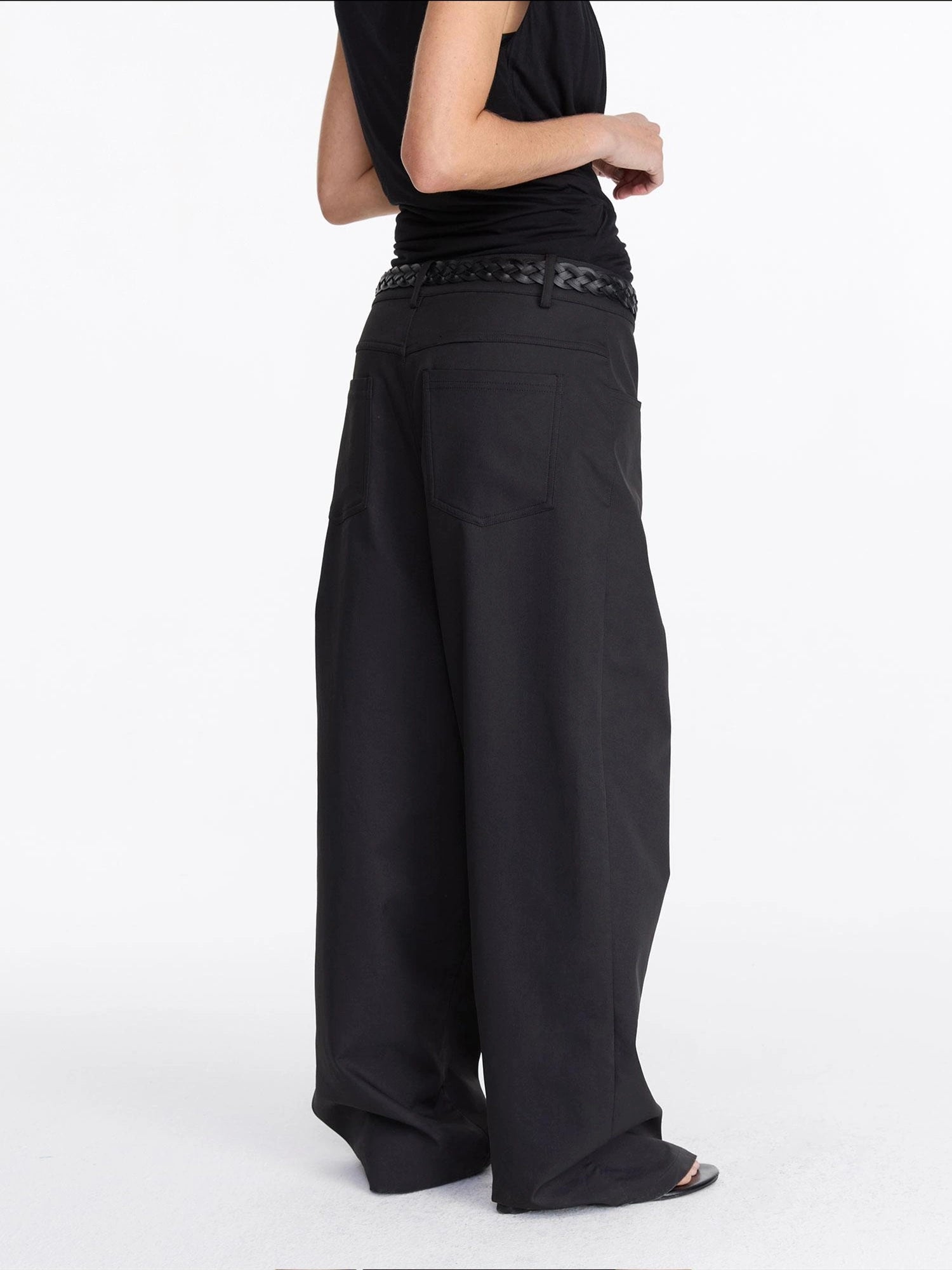 LYUOCHENG Loose Low Crotch Wide Leg Trousers