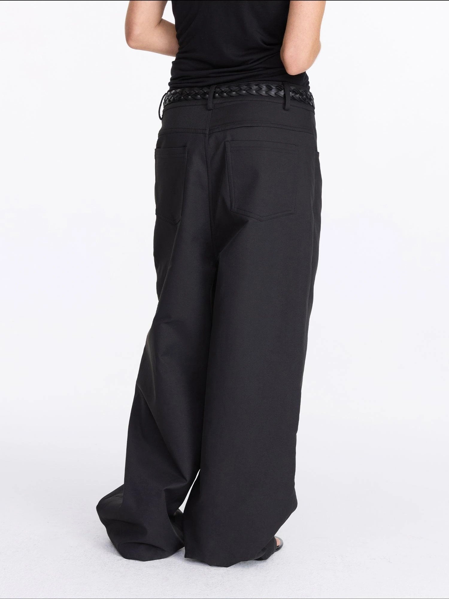 LYUOCHENG Loose Low Crotch Wide Leg Trousers
