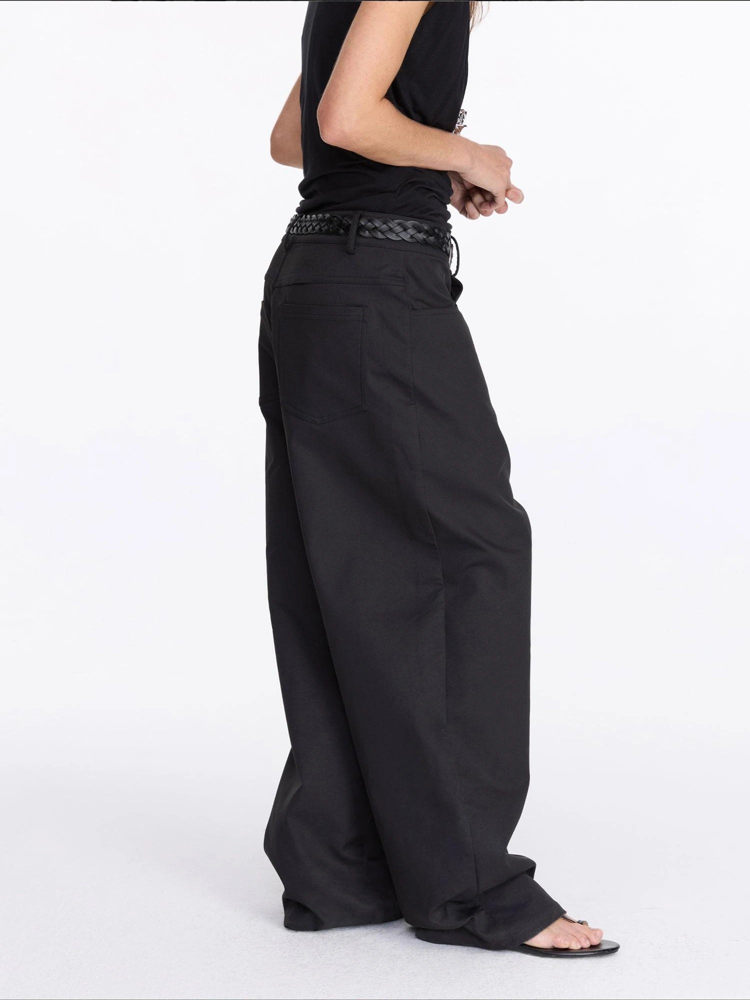 LYUOCHENG Loose Low Crotch Wide Leg Trousers