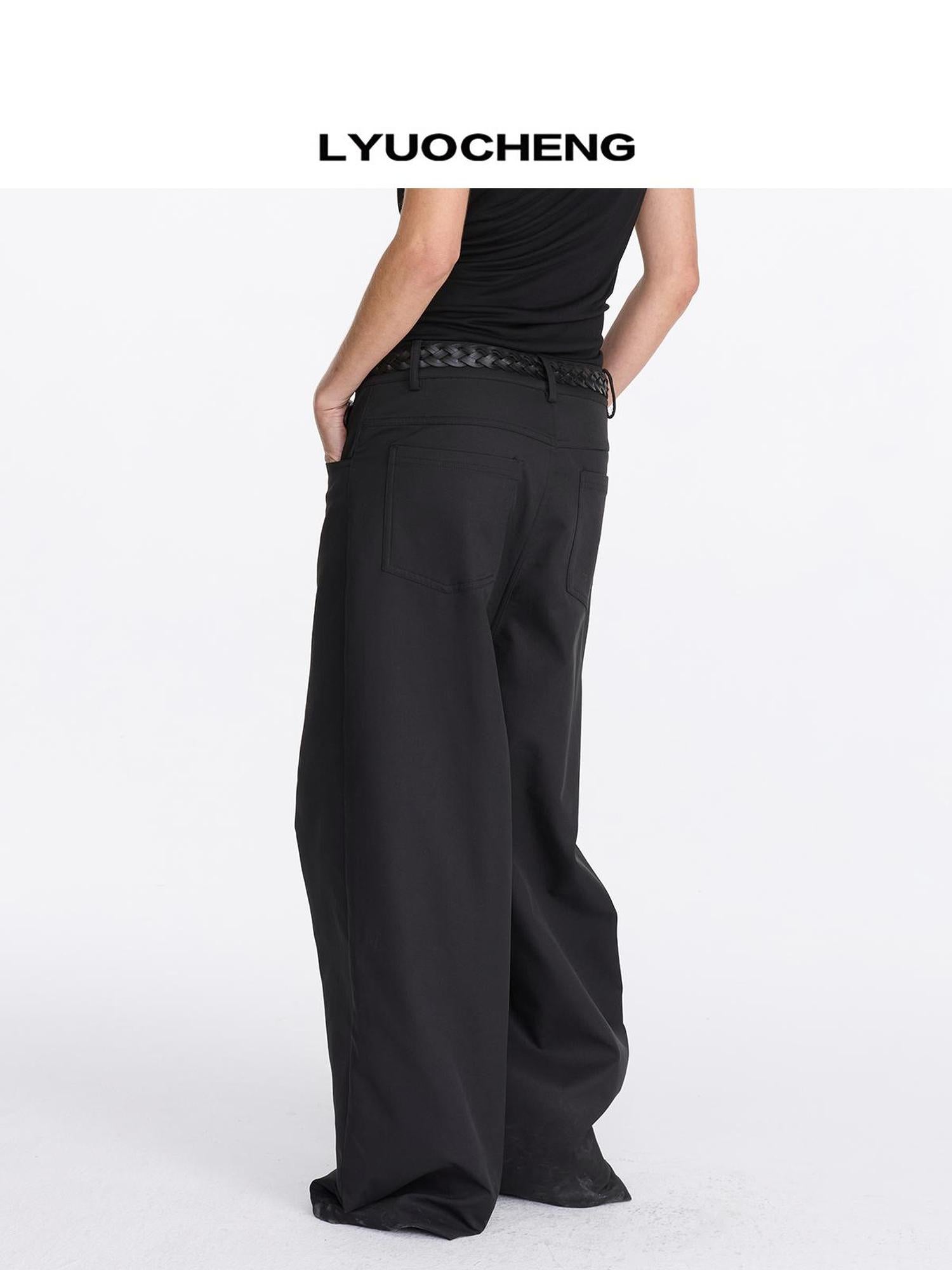 LYUOCHENG Loose Low Crotch Wide Leg Trousers