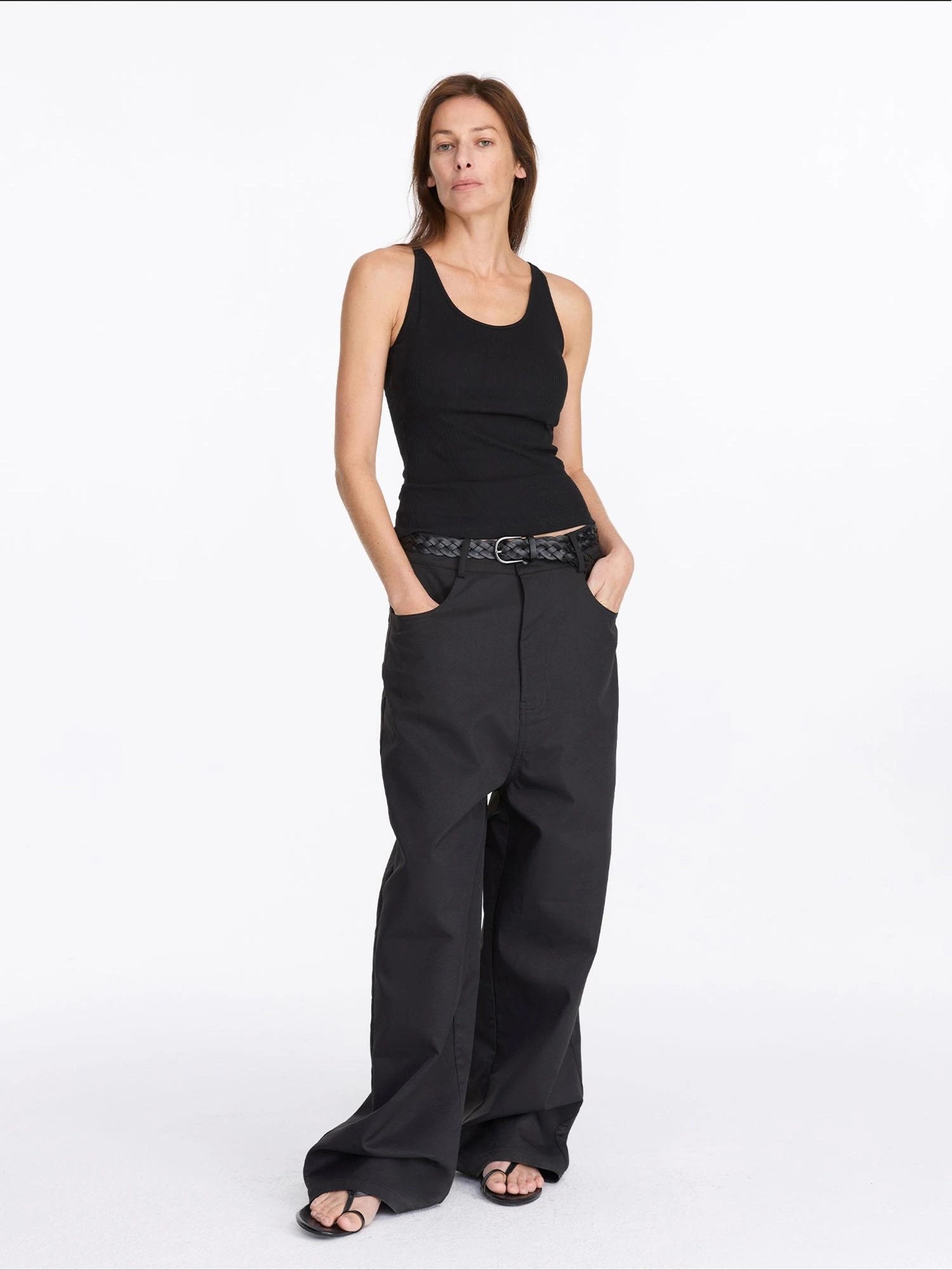 LYUOCHENG Loose Low Crotch Wide Leg Trousers