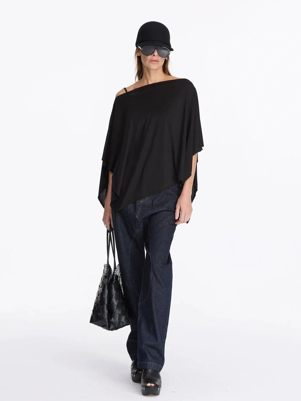 LYUOCHENG Low Crotch Raw Denim Wide Leg Jeans