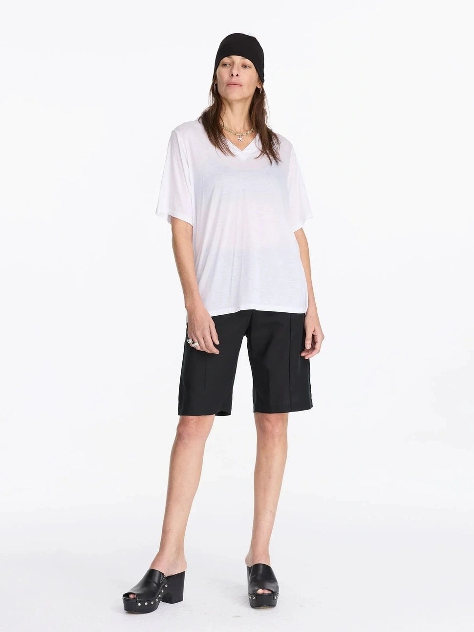 LYUOCHENG Lyo Cell Linen Feel Straight Shorts