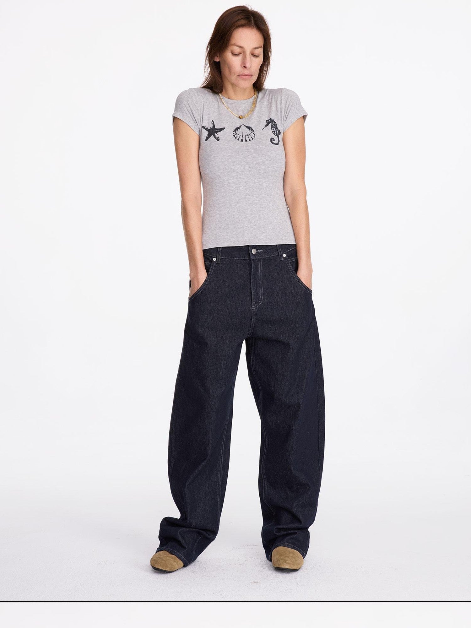 LYUOCHENG Marine Animal Print Slim Fit Women&
