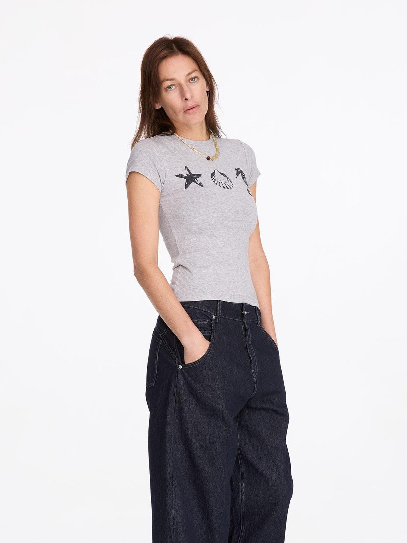 LYUOCHENG Marine Animal Print Slim Fit Women&