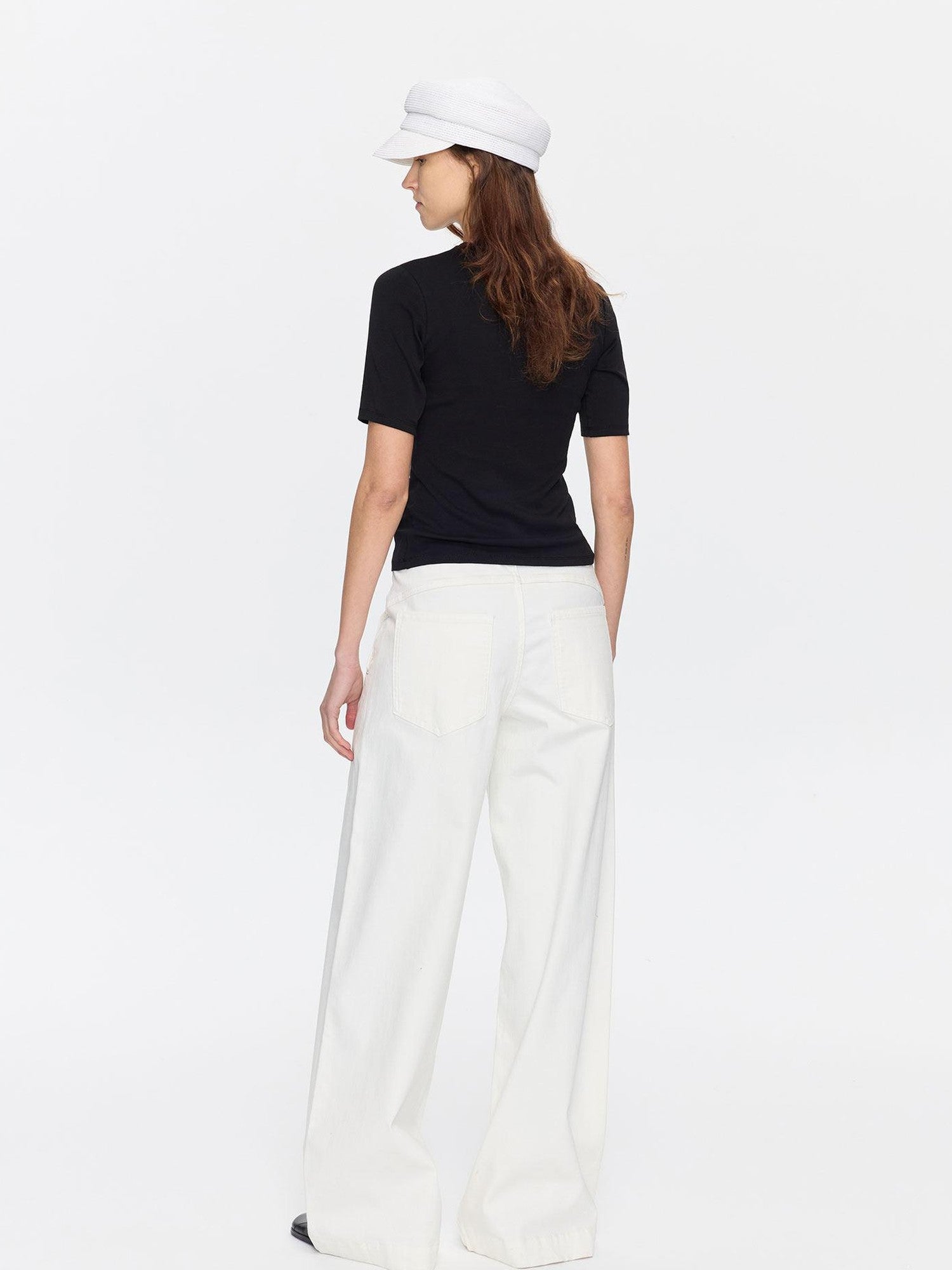 LYUOCHENG Minimalist Crew Neck Mid Sleeve Stretch Women&