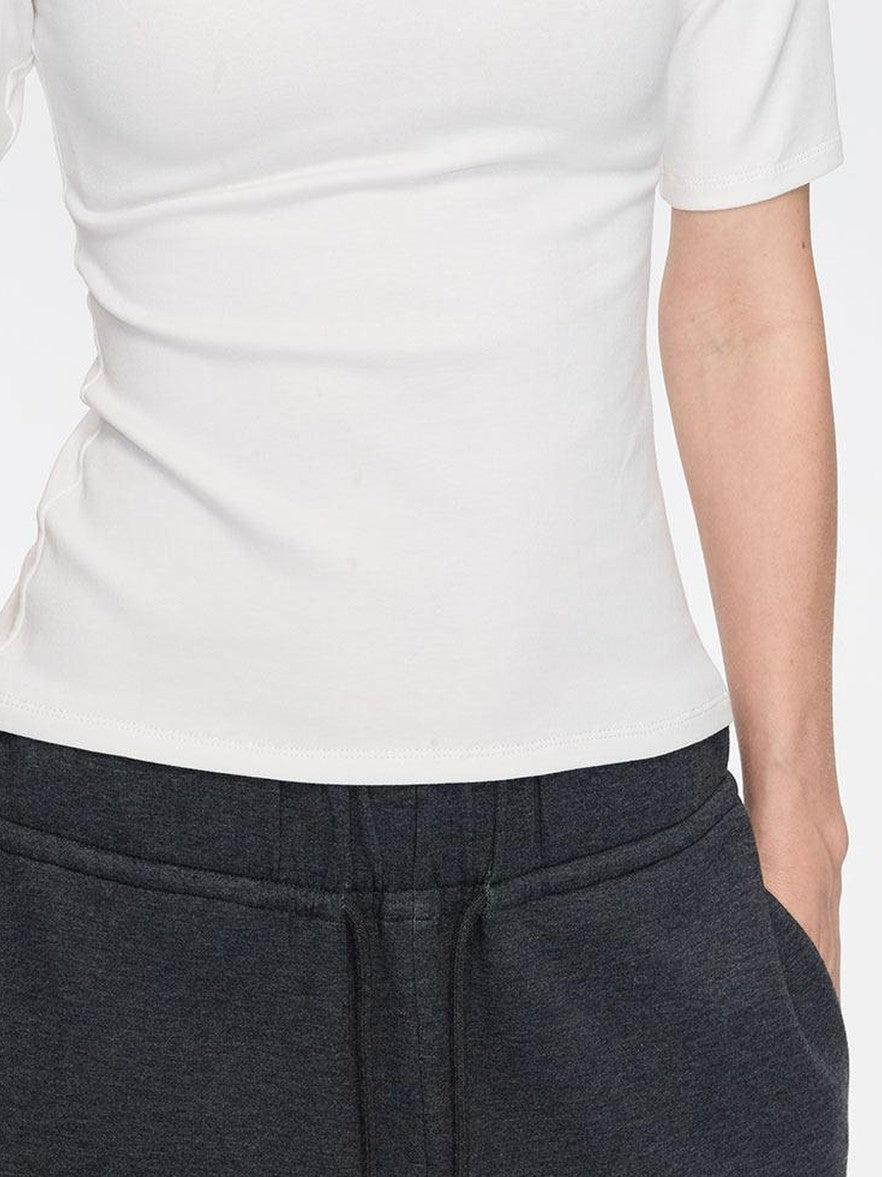 LYUOCHENG Minimalist Crew Neck Mid Sleeve Stretch Women&