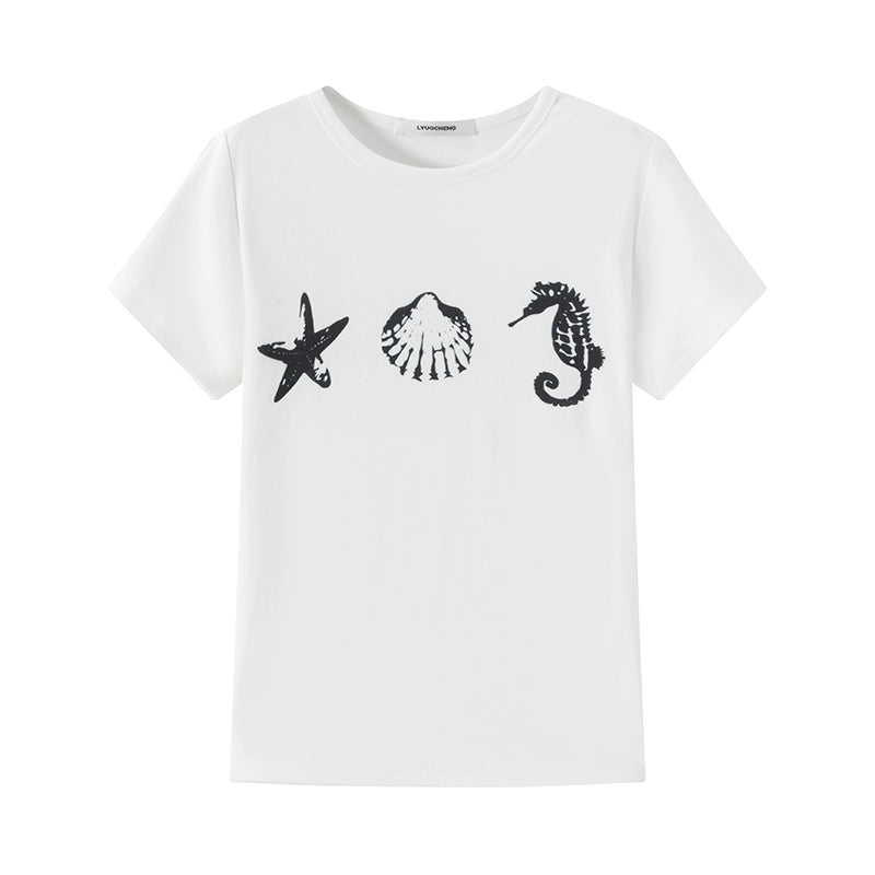 LYUOCHENG_Ocean_Creature_Print_Fitted_Tee_MISSTT