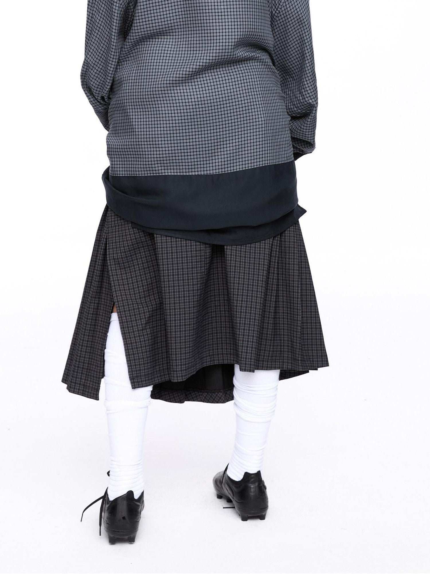 LYUOCHENG Plaid Double Collar Buttoned Midlength Loose Women&