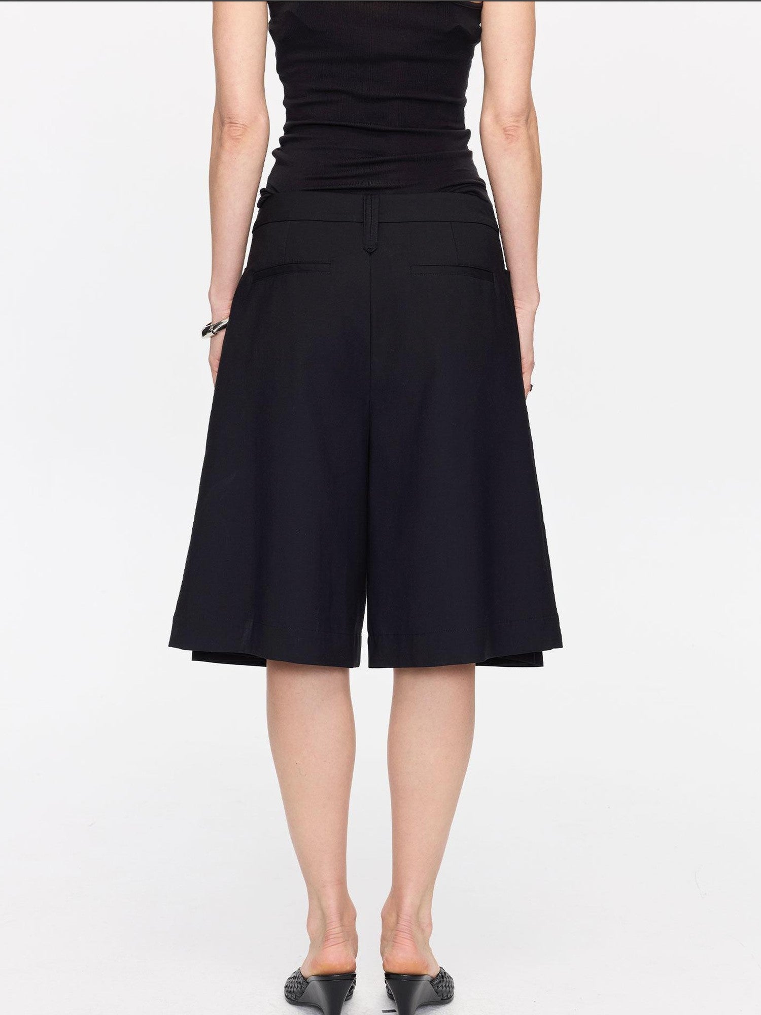 LYUOCHENG Pleated Minimalist Relaxed Mid Rise Women&