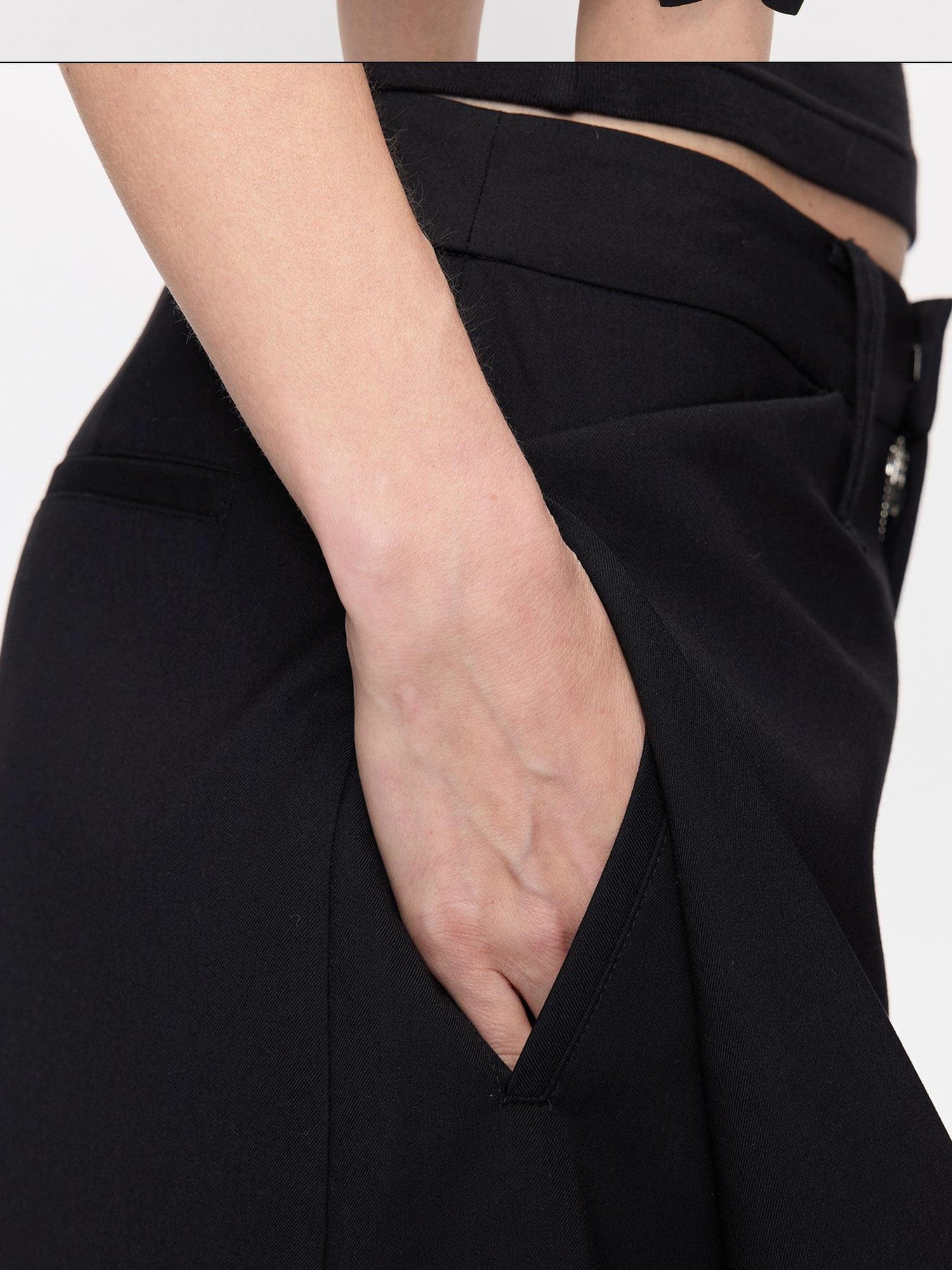 LYUOCHENG Pleated Minimalist Relaxed Mid Rise Women&
