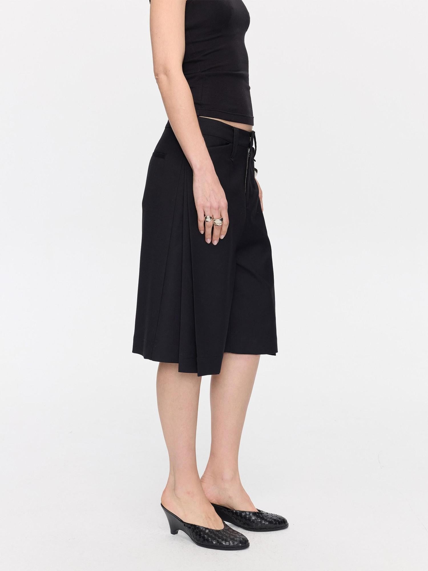 LYUOCHENG Pleated Minimalist Relaxed Mid Rise Women&