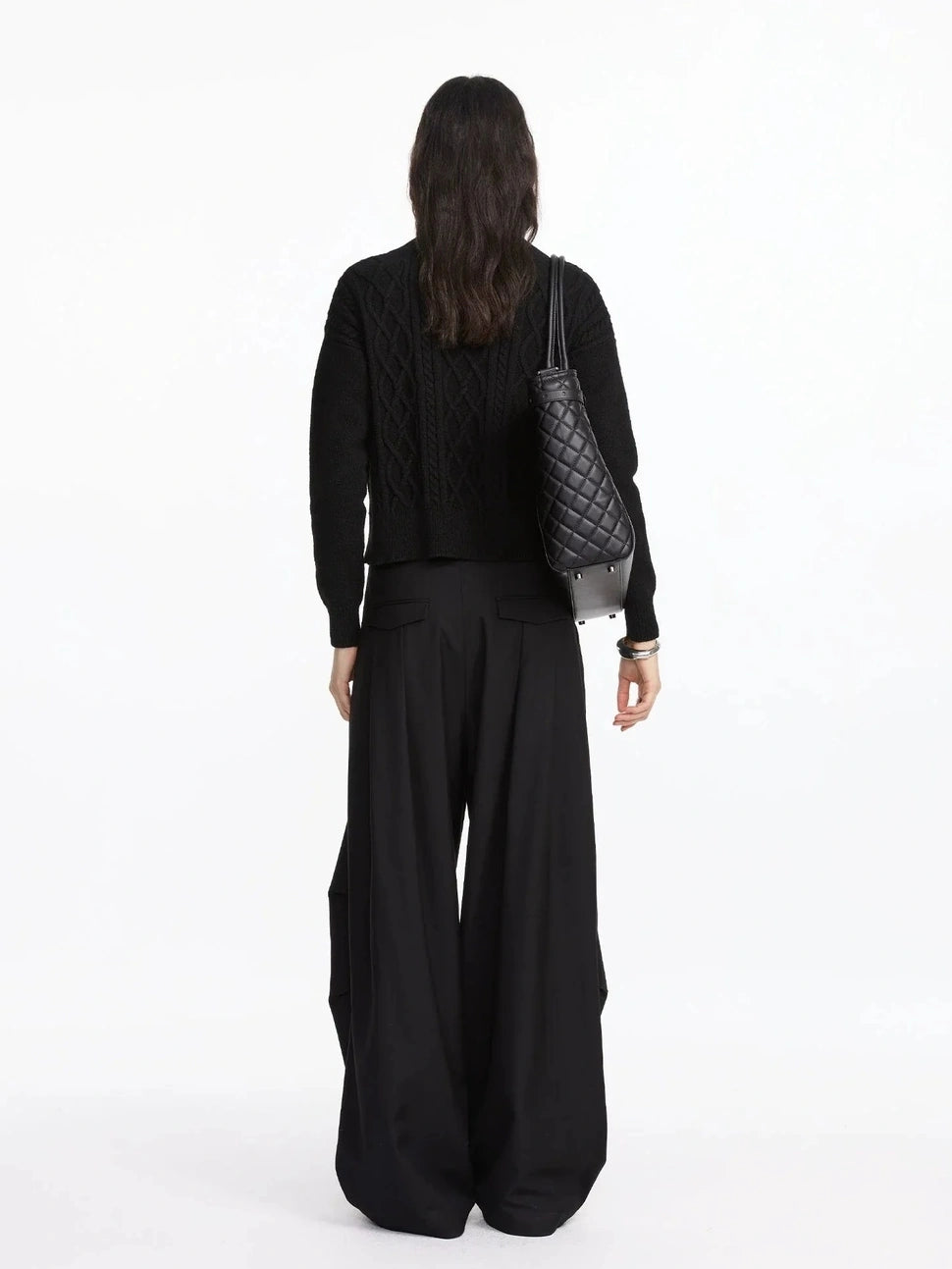LYUOCHENG Pleated Wide Leg Trousers