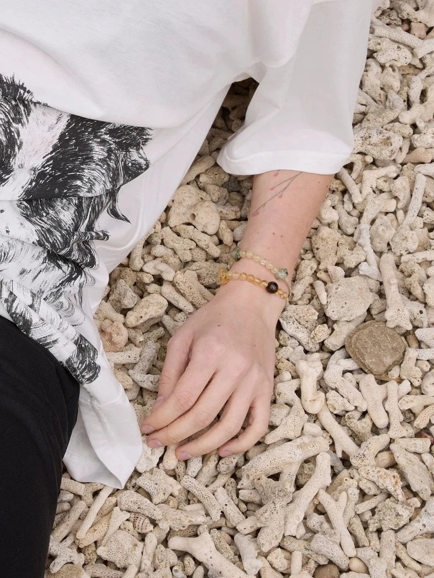 Prehnite Yellow Crystal 925 Silver Bracelet