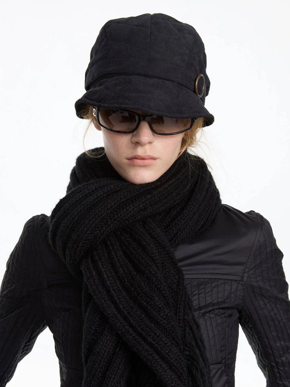 LYUOCHENG Quilted Cotton Short Brimmed Cap