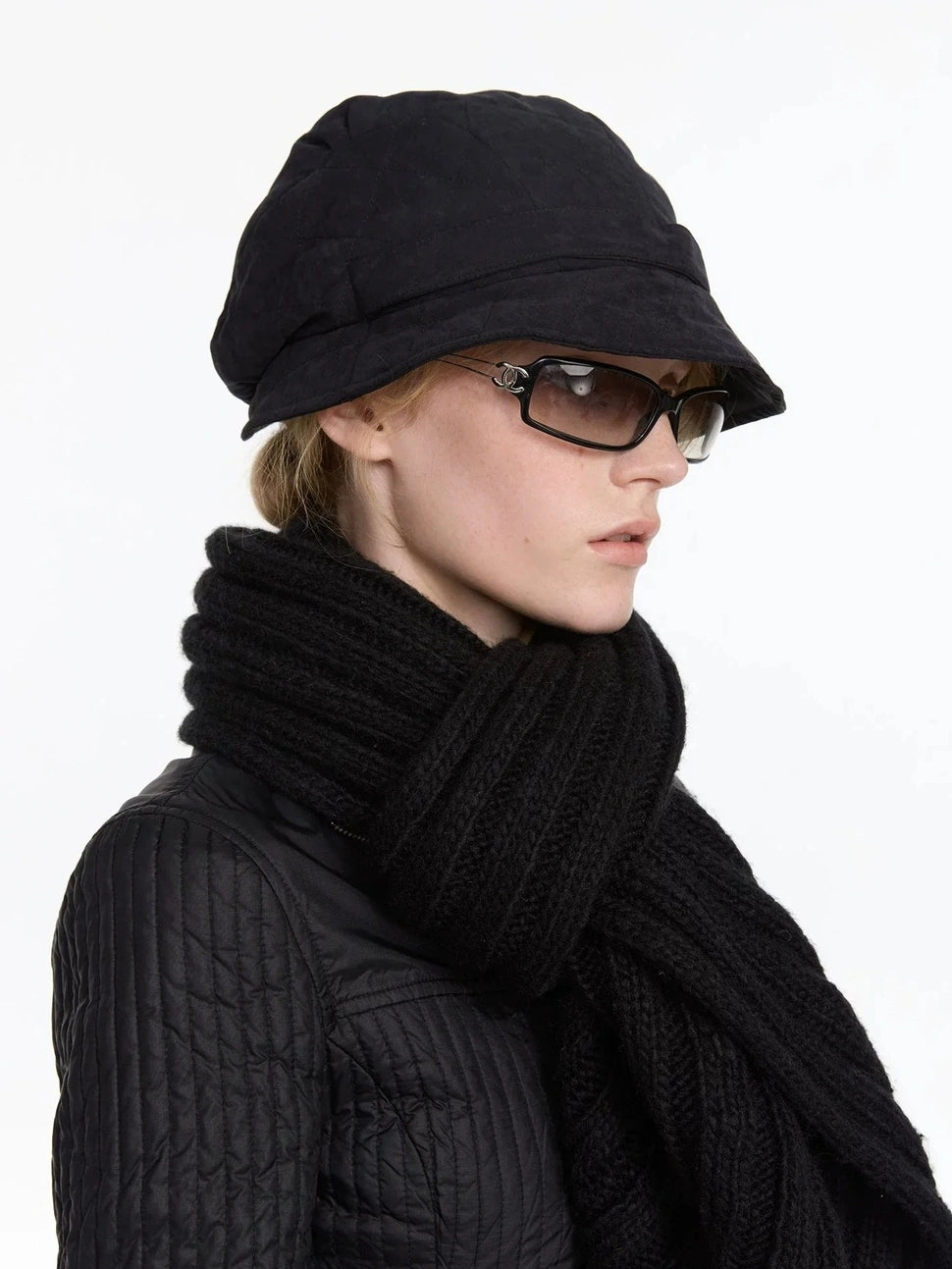 LYUOCHENG Quilted Cotton Short Brimmed Cap