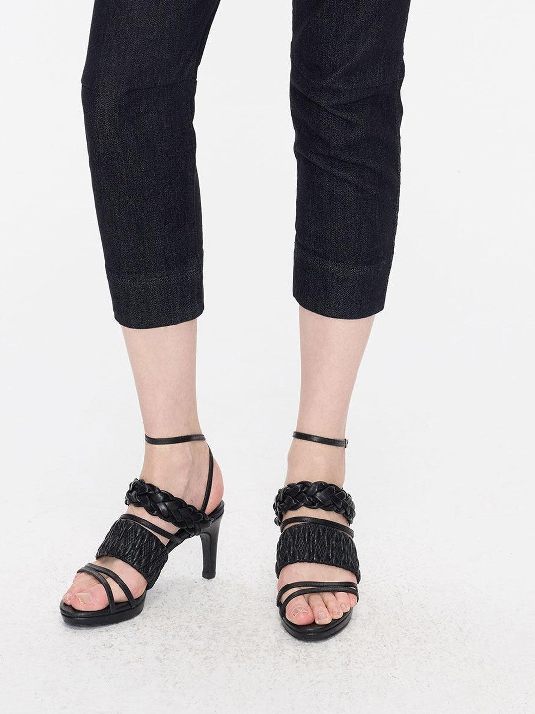 LYUOCHENG Resort Lace Up Roman Thin Heel Women&