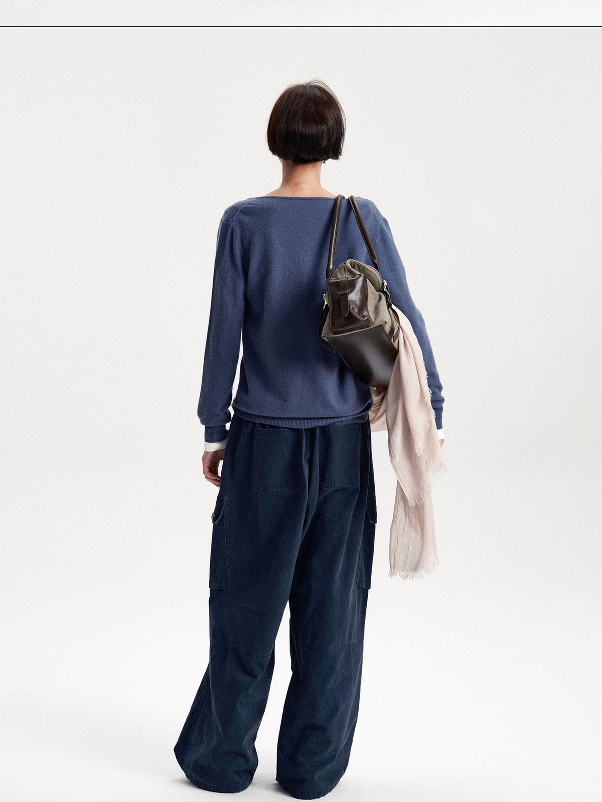 LYUOCHENG Soft Knit Solid V-neck Women&