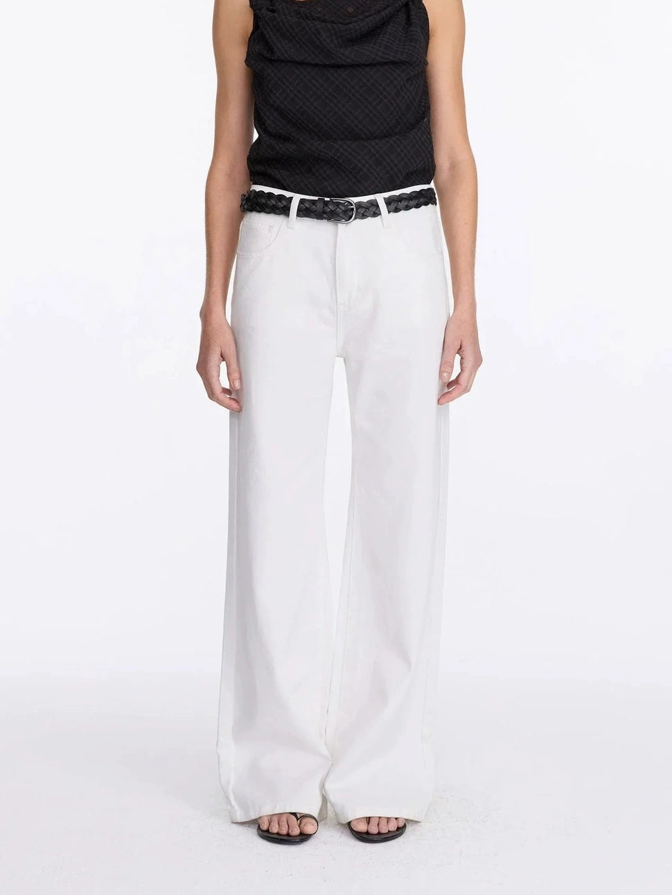 LYUOCHENG Straight Leg White Jeans
