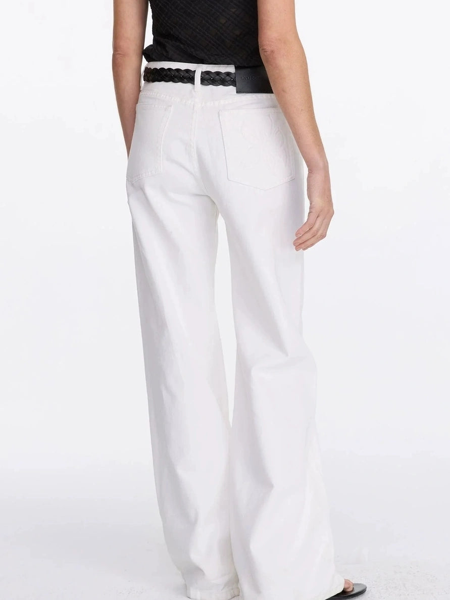 LYUOCHENG Straight Leg White Jeans