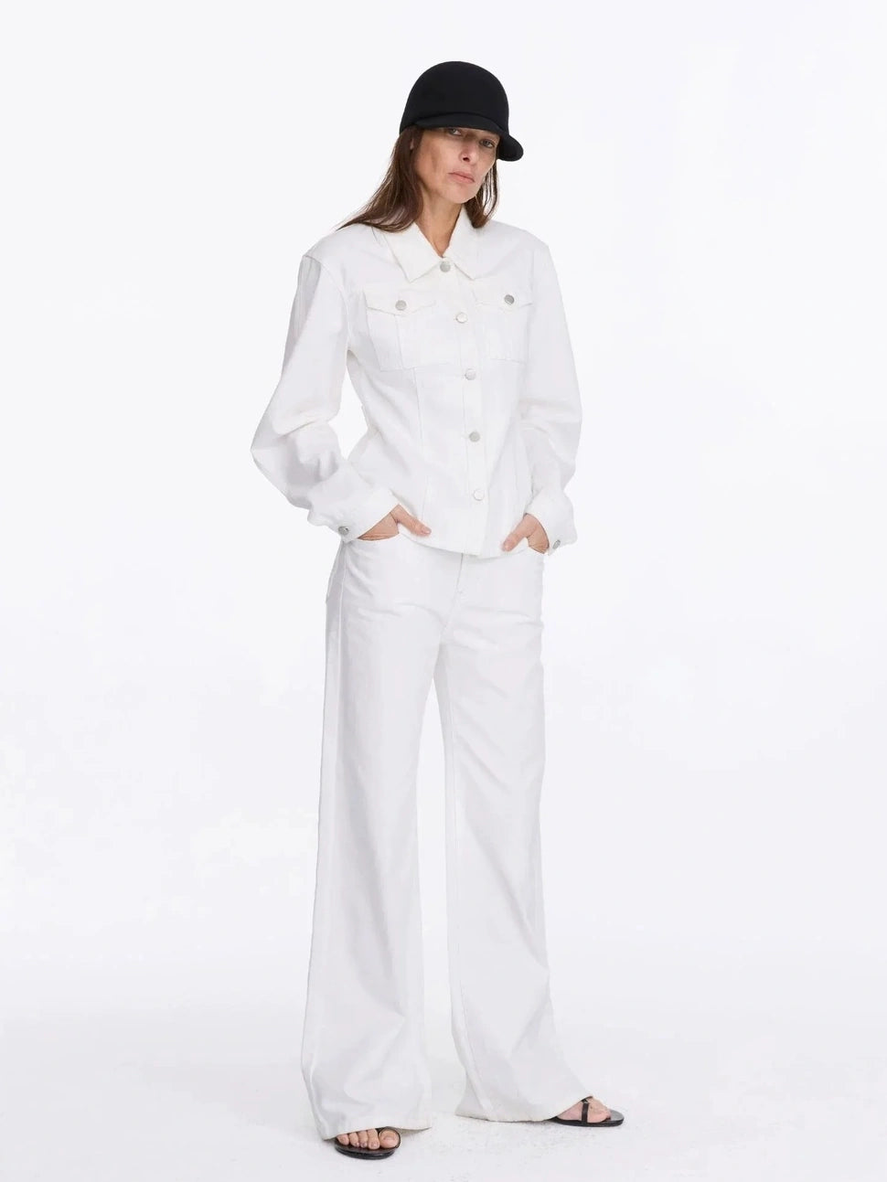 LYUOCHENG Straight Leg White Jeans