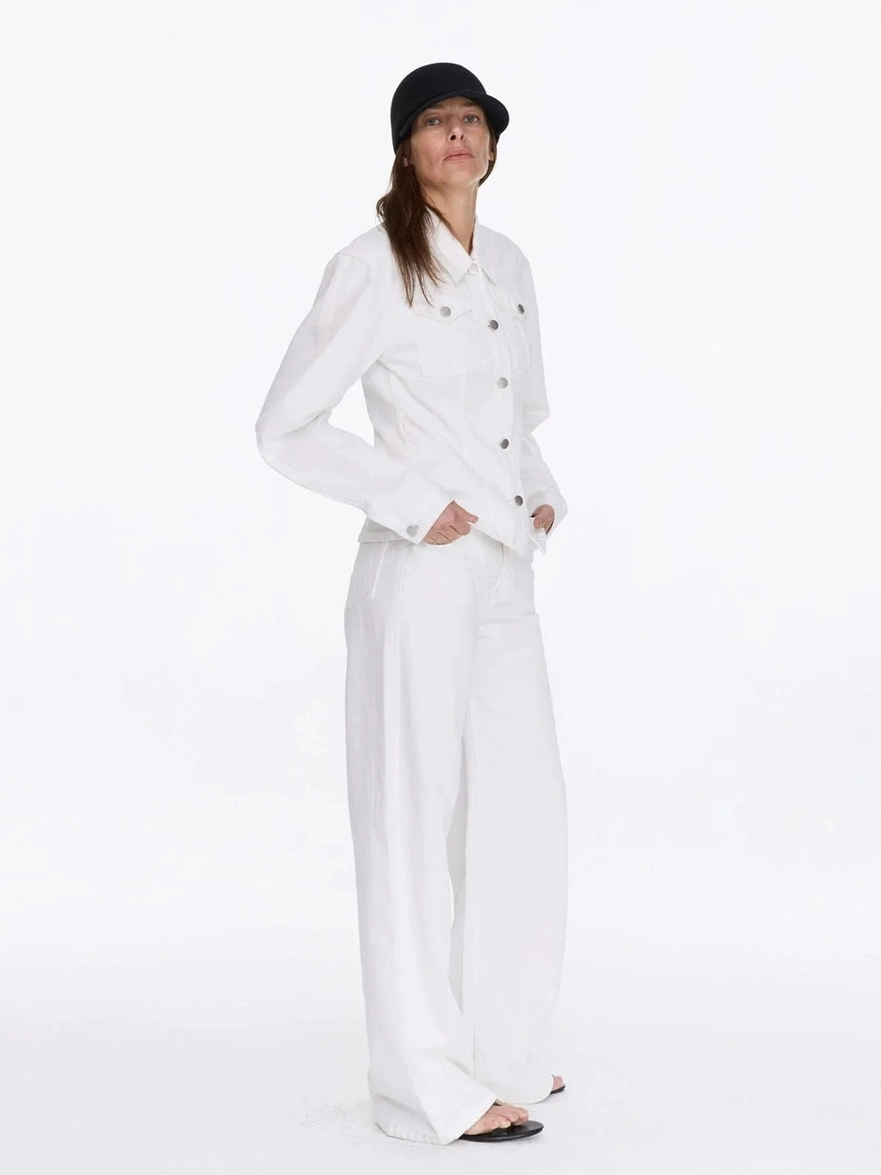LYUOCHENG Straight Leg White Jeans