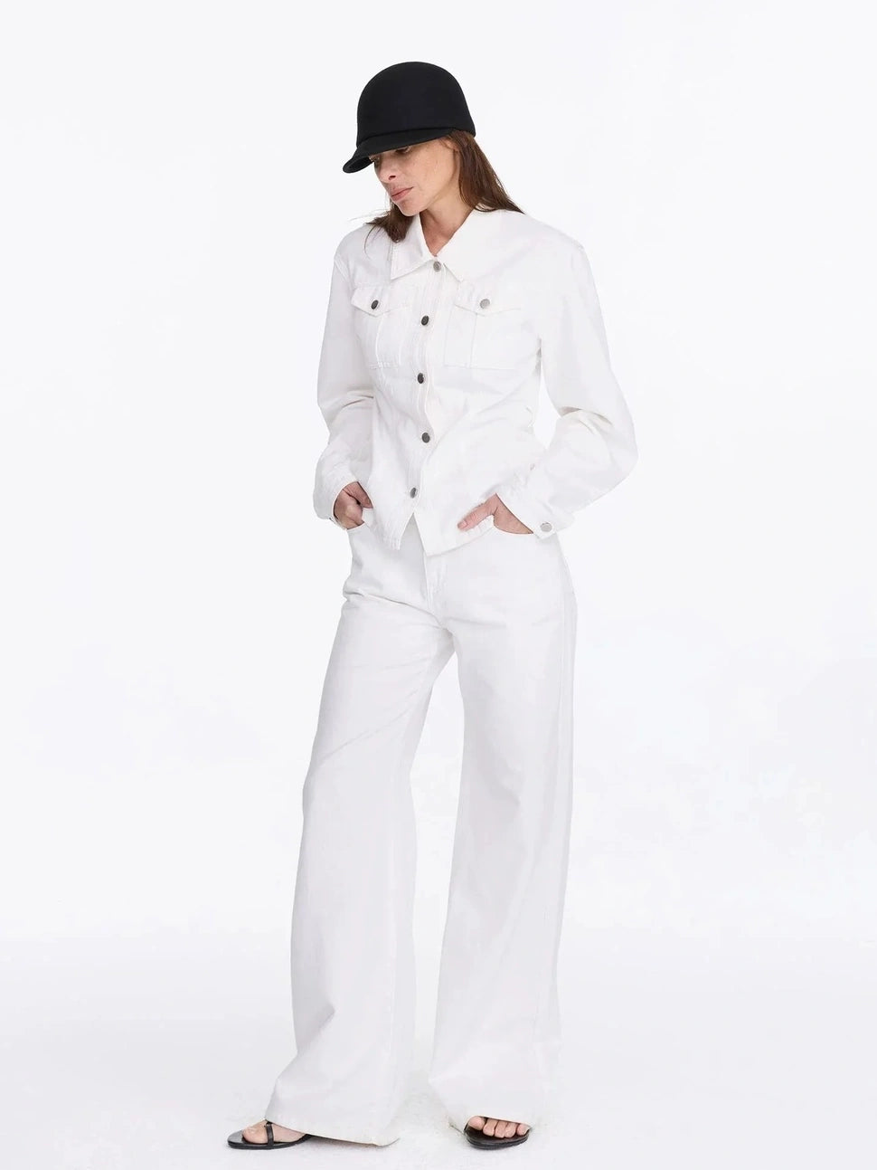 LYUOCHENG Straight Leg White Jeans