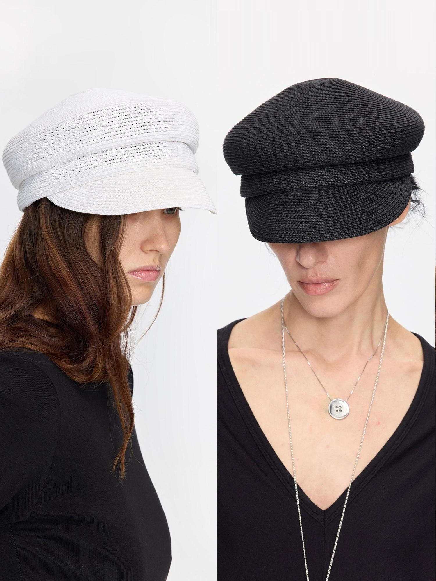 LYUOCHENG Straw Woven Braided Flat Top Rider Adjustable Women&