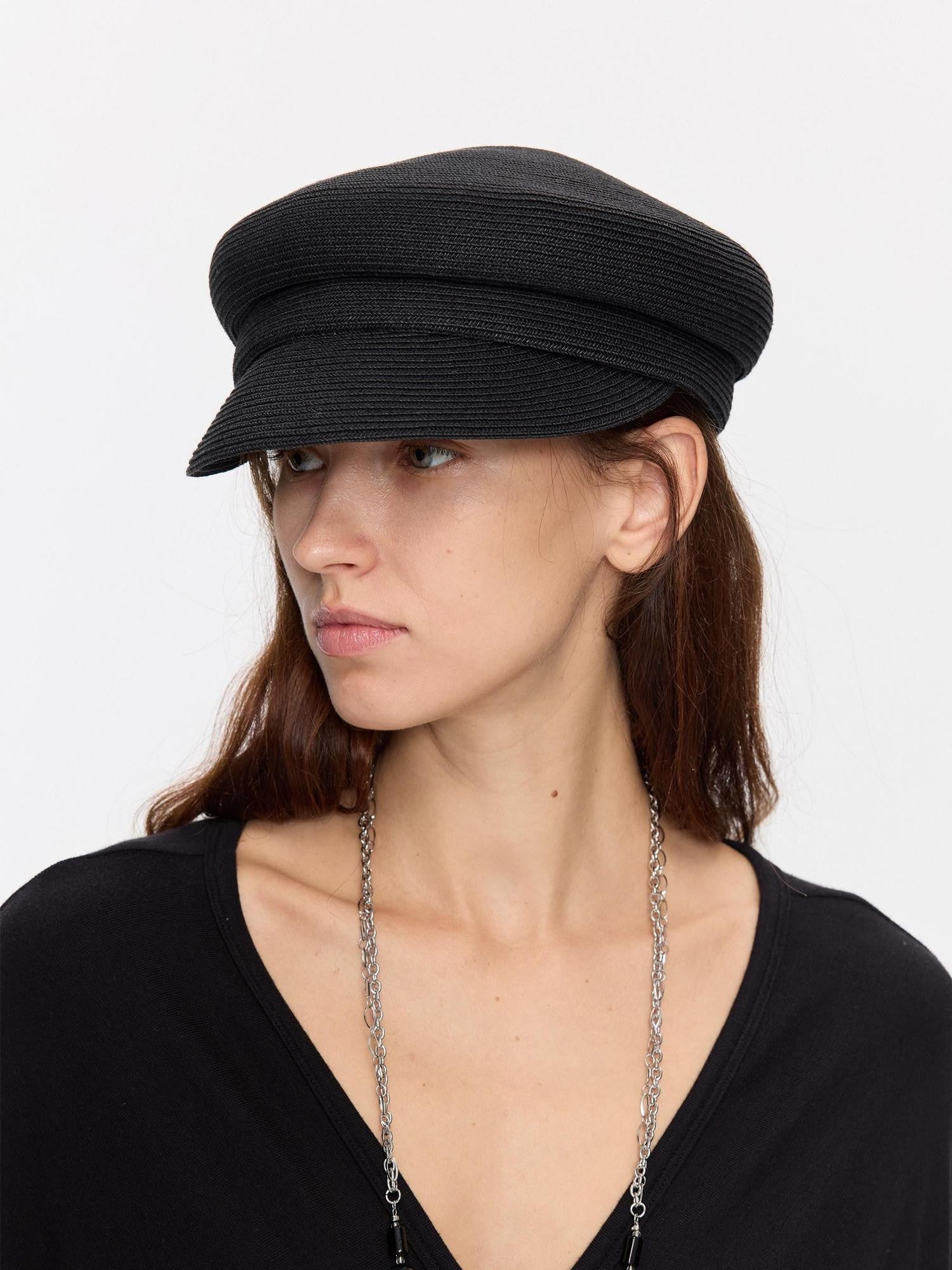 LYUOCHENG Straw Woven Braided Flat Top Rider Adjustable Women&