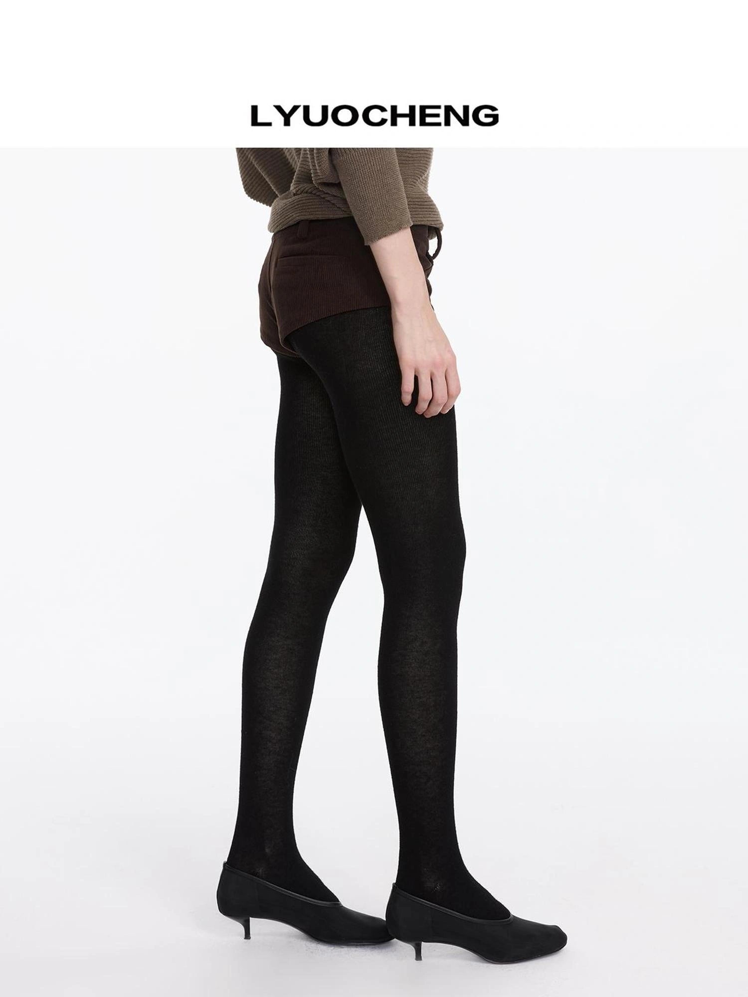LYUOCHENG Stretch Wool Blend Tights