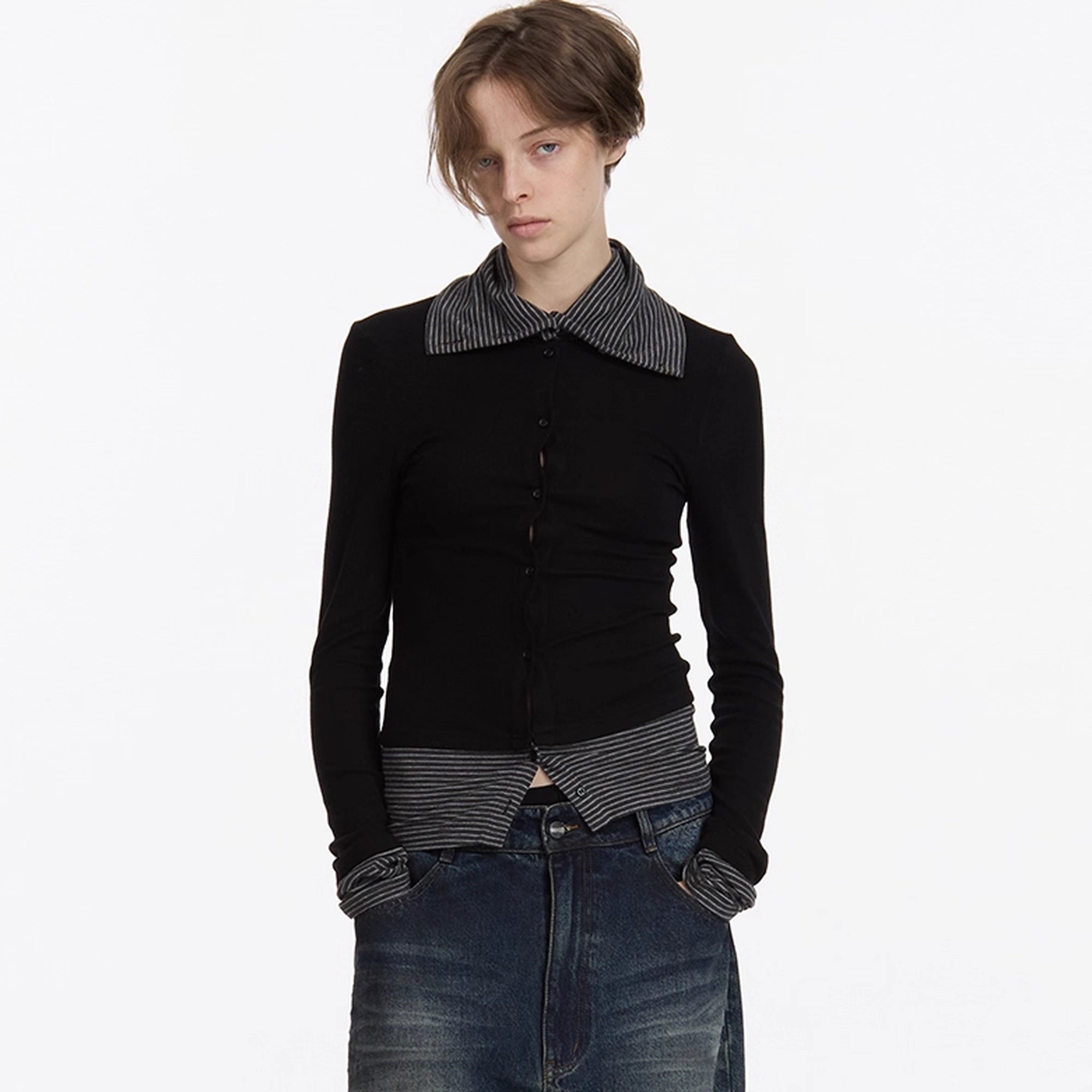 LYUOCHENG_Striped_Paneled_Stretch_Knit_Top_MISSTT