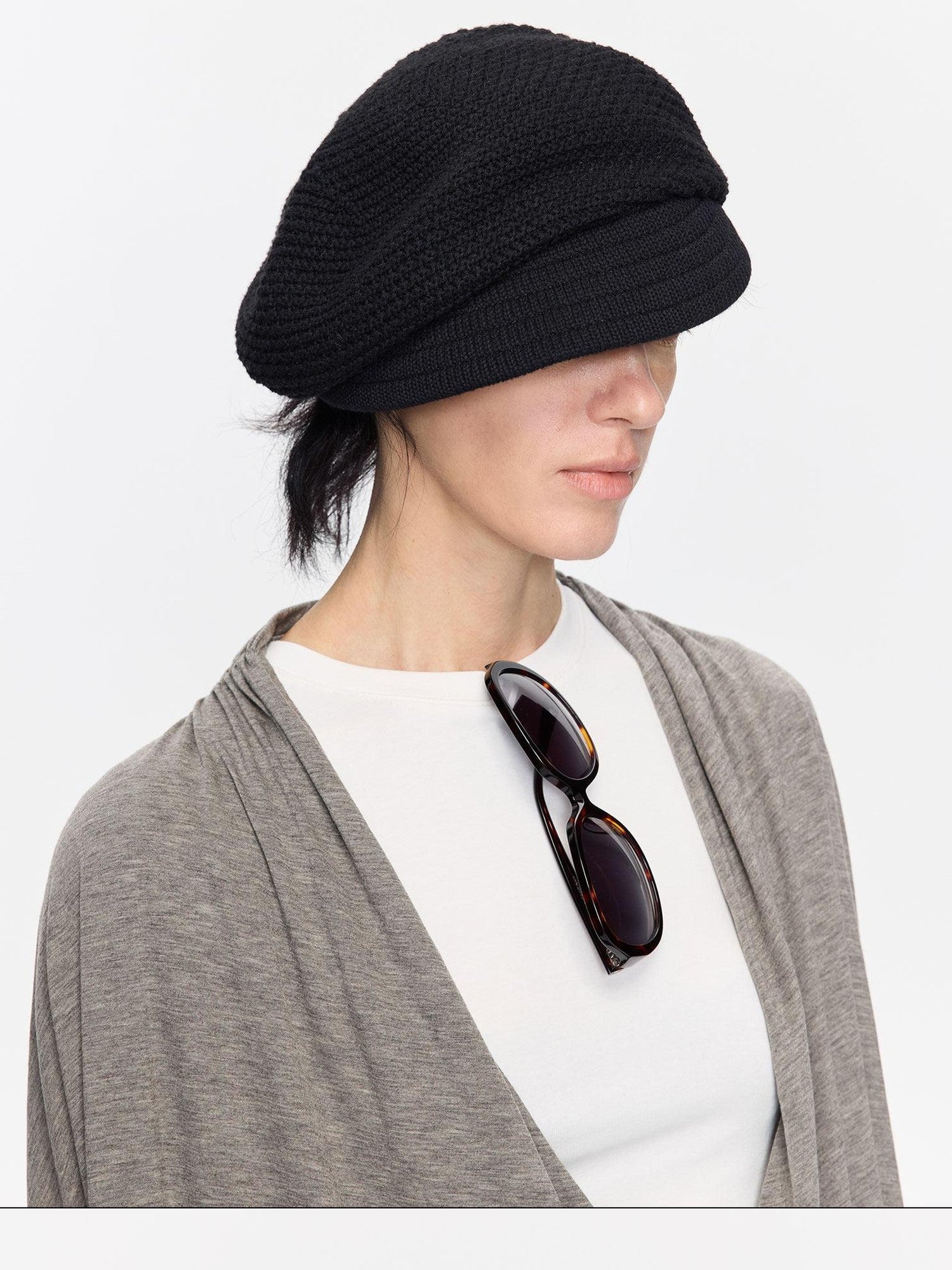 LYUOCHENG Textured Twill Adjustable Slouchy Beanie Women&
