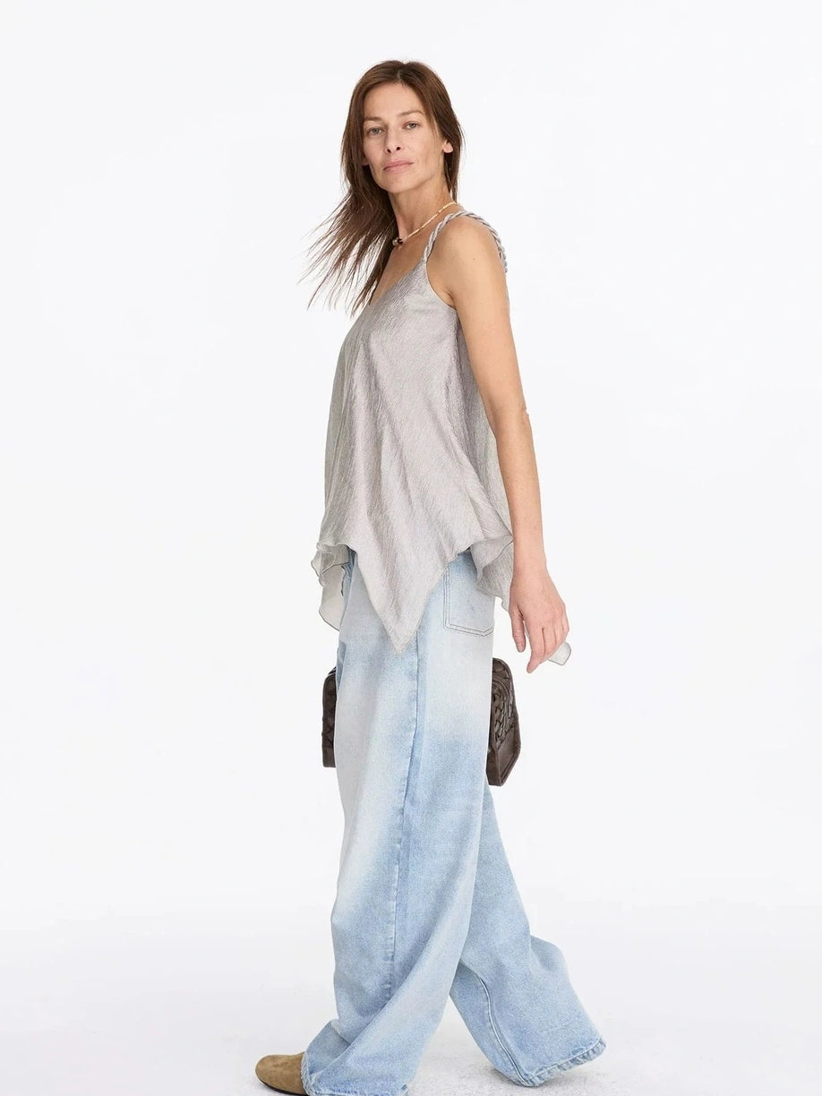 LYUOCHENG Twisted Neck Champagne Acetate Camisole