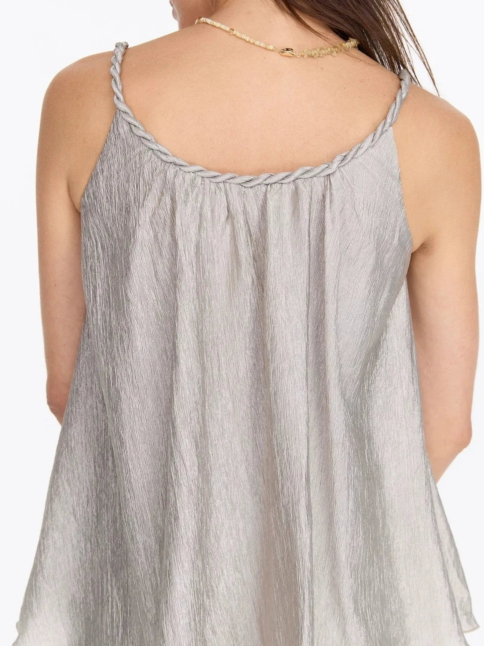 LYUOCHENG Twisted Neck Champagne Acetate Camisole