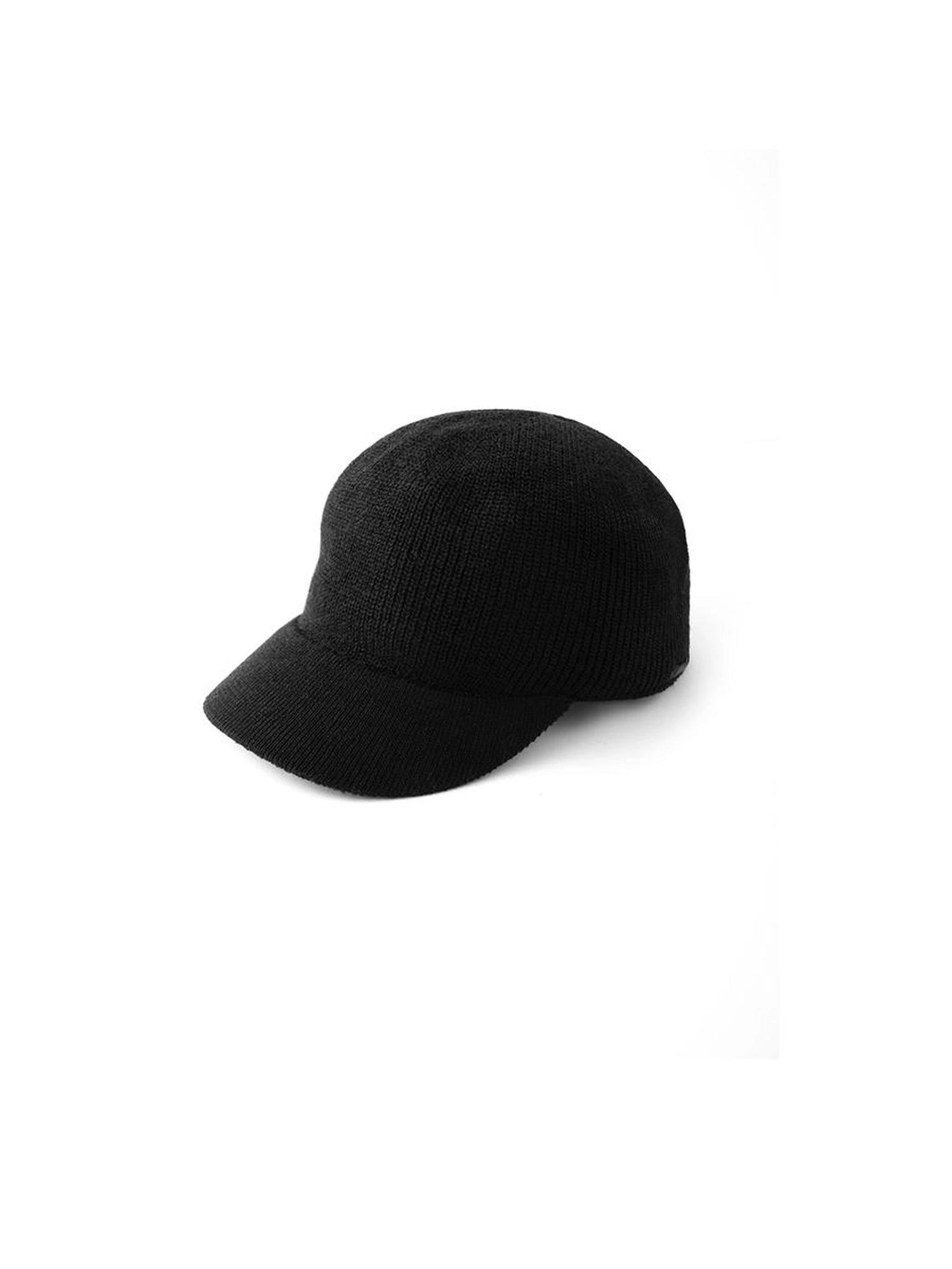 LYUOCHENG Vintage Black Knitted Short Brim Baseball Cap
