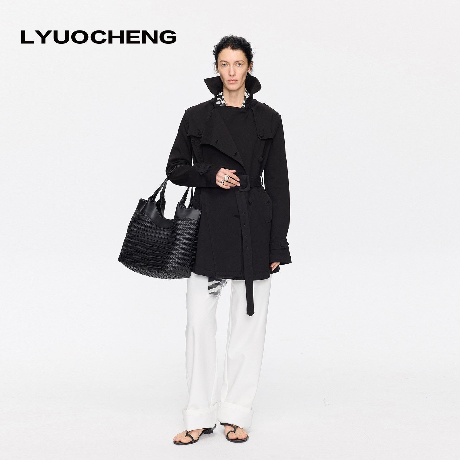 LYUOCHENG_Vintage_Denim_Lace_Up_Double_Breasted_Lapel_Women&