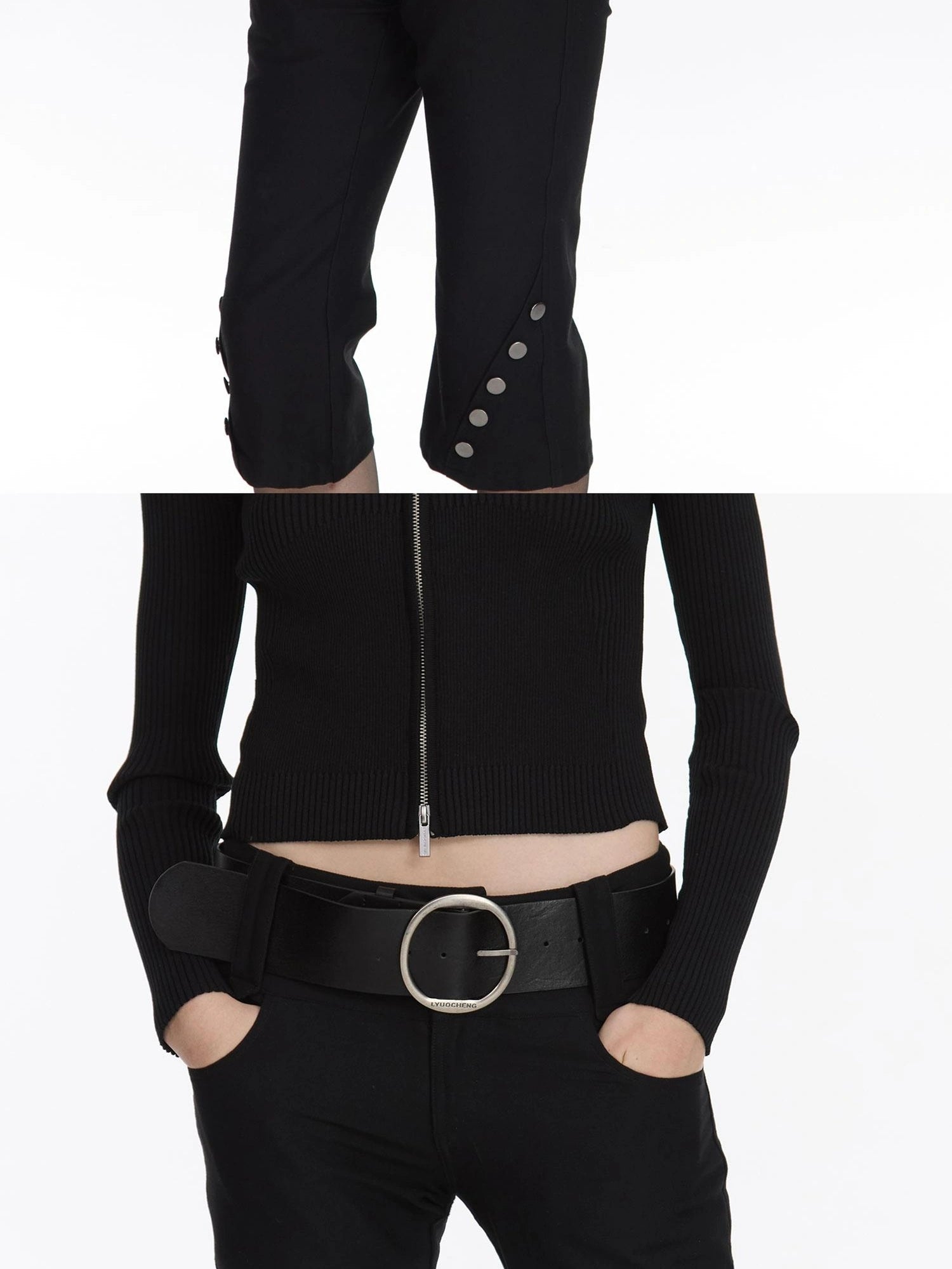 LYUOCHENG Vintage Stretch Black Knee Length Riding Shorts