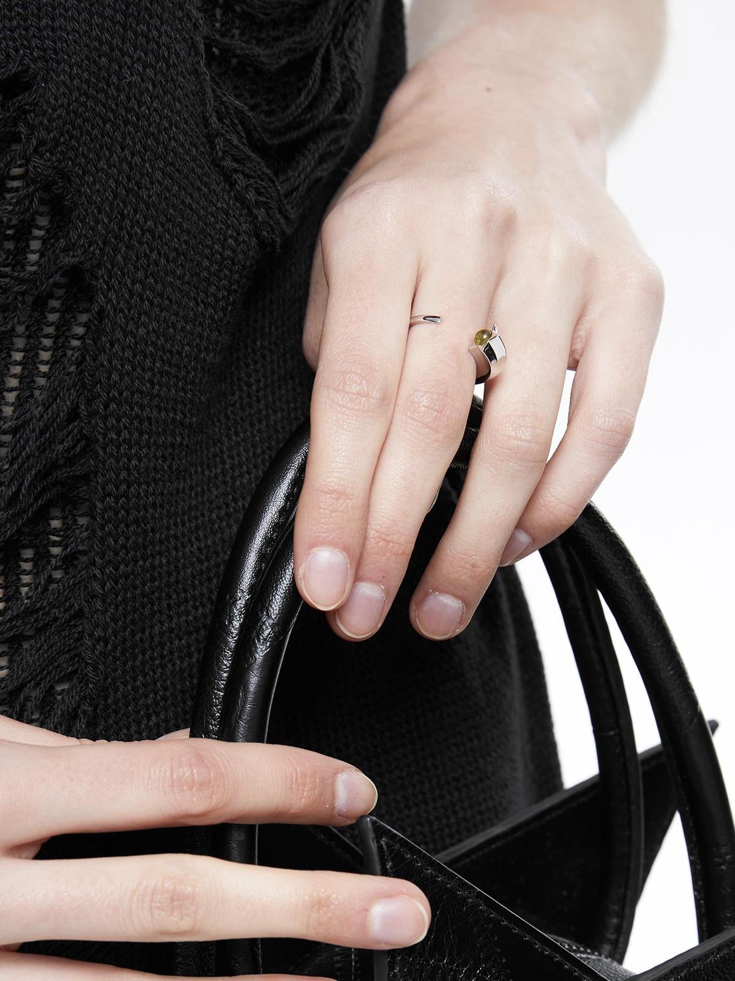 LYUOCHENG Viral Star Gem Silver Plated Adjustable Ring