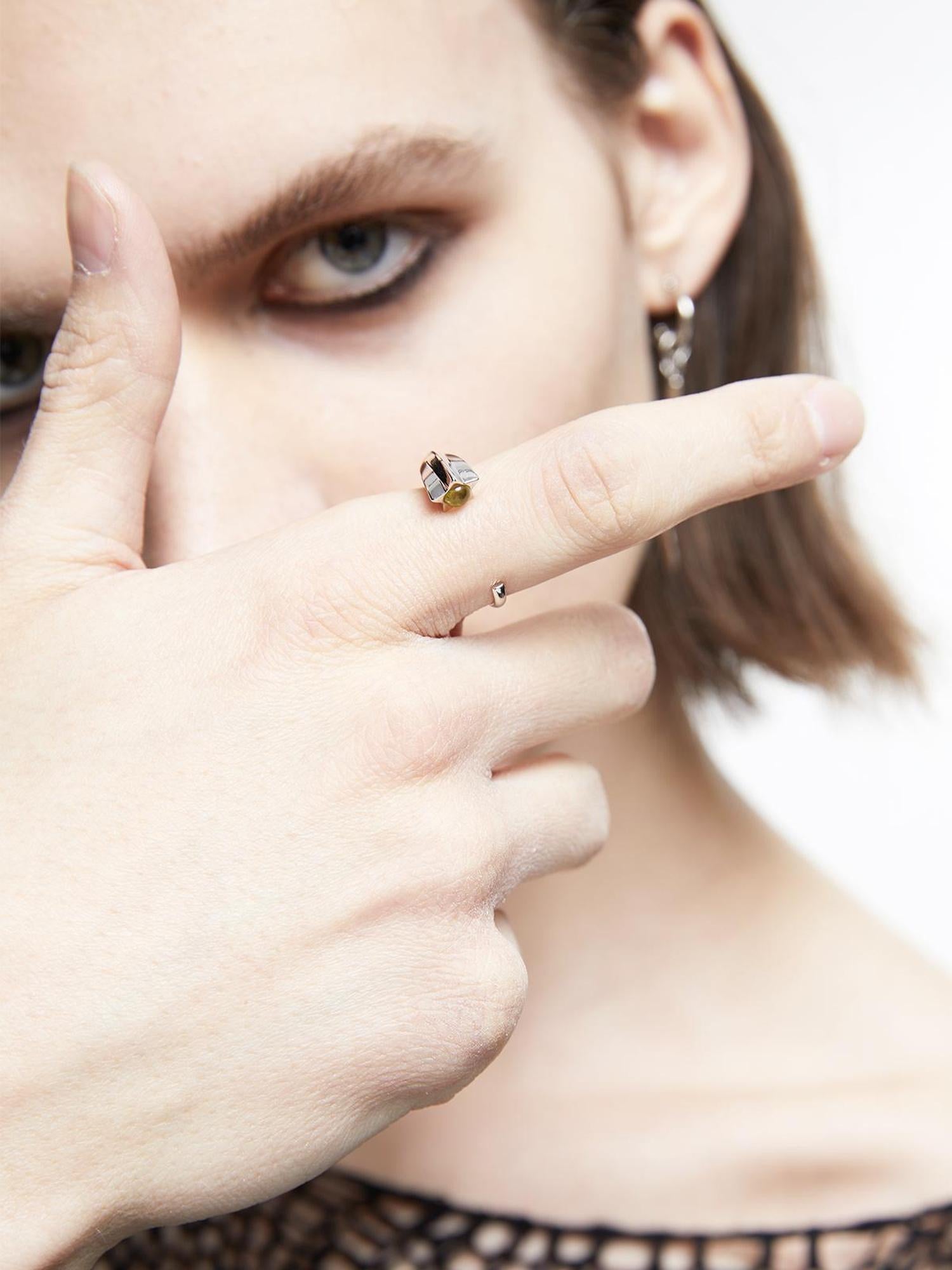 LYUOCHENG Viral Star Gem Silver Plated Adjustable Ring