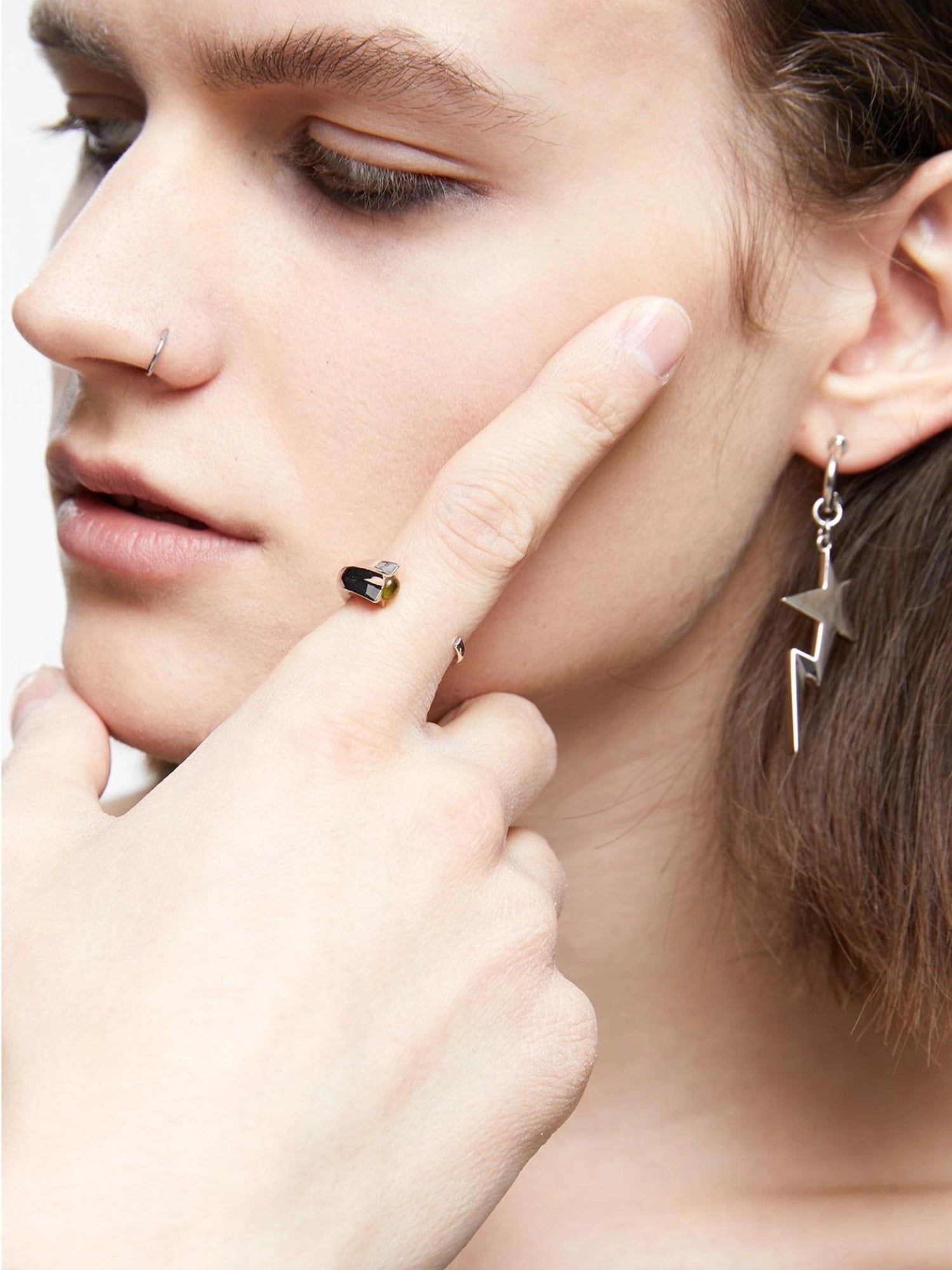 LYUOCHENG Viral Star Gem Silver Plated Adjustable Ring