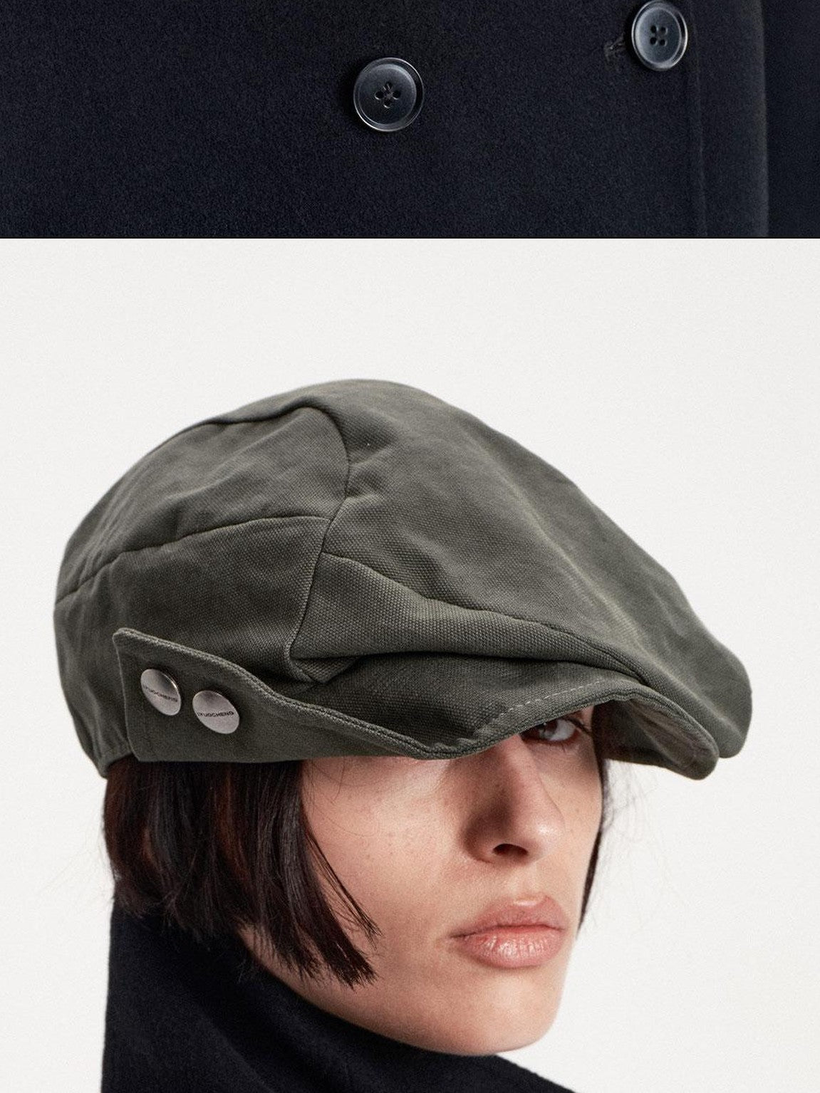 LYUOCHENG Washed Cuffed Snap Workwear Solid Women&