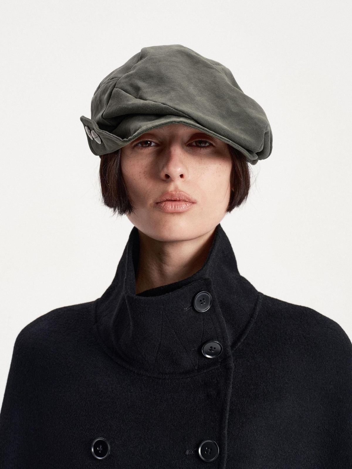 LYUOCHENG Washed Cuffed Snap Workwear Solid Women&