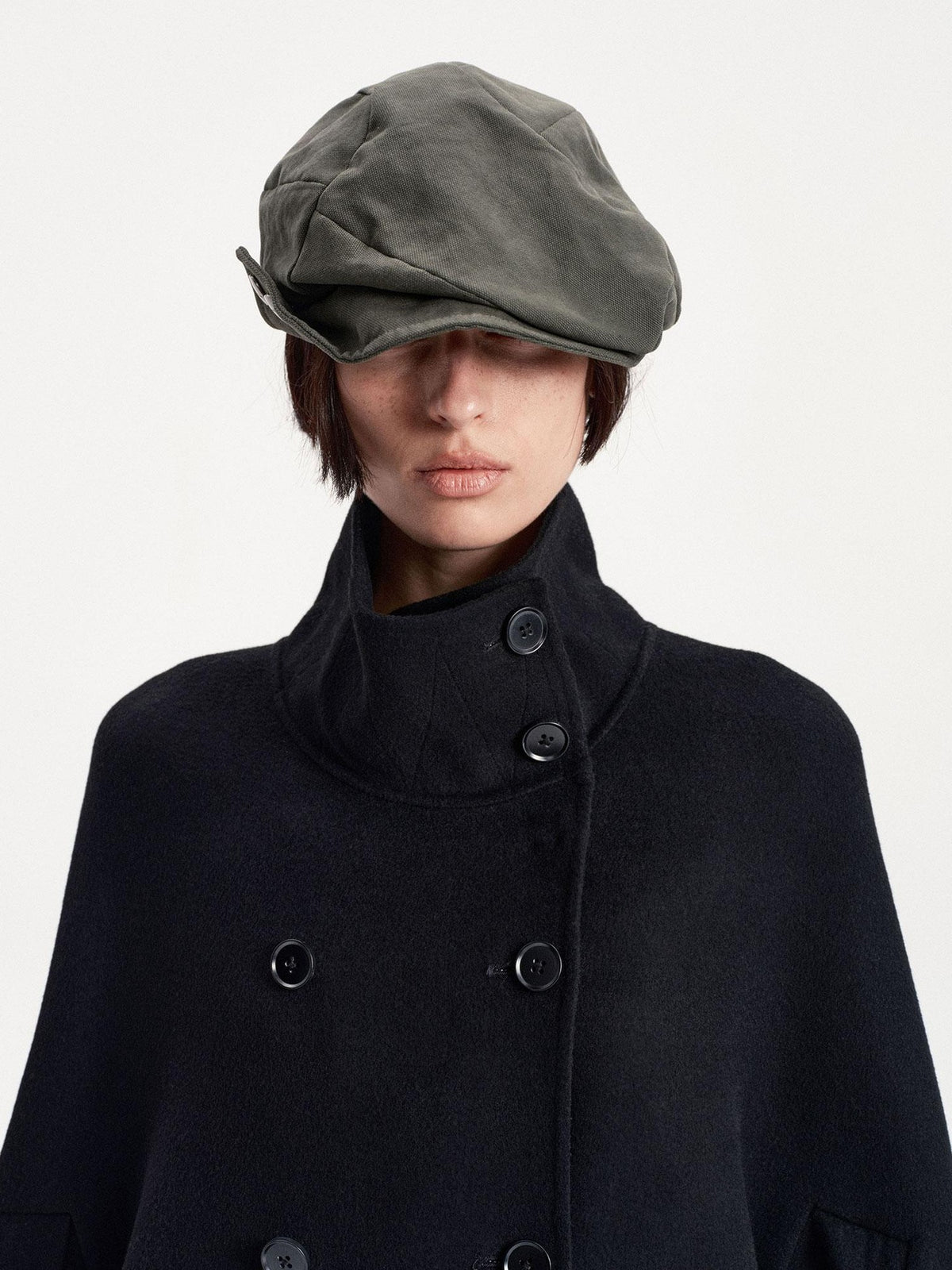 LYUOCHENG Washed Cuffed Snap Workwear Solid Women&