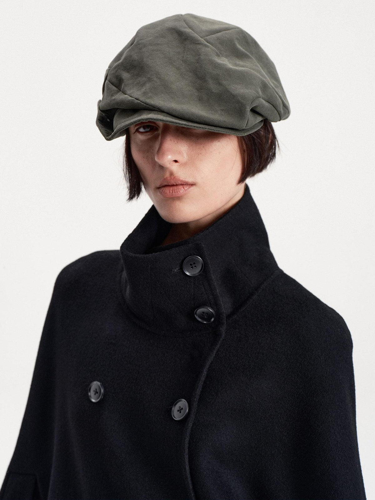LYUOCHENG Washed Cuffed Snap Workwear Solid Women&
